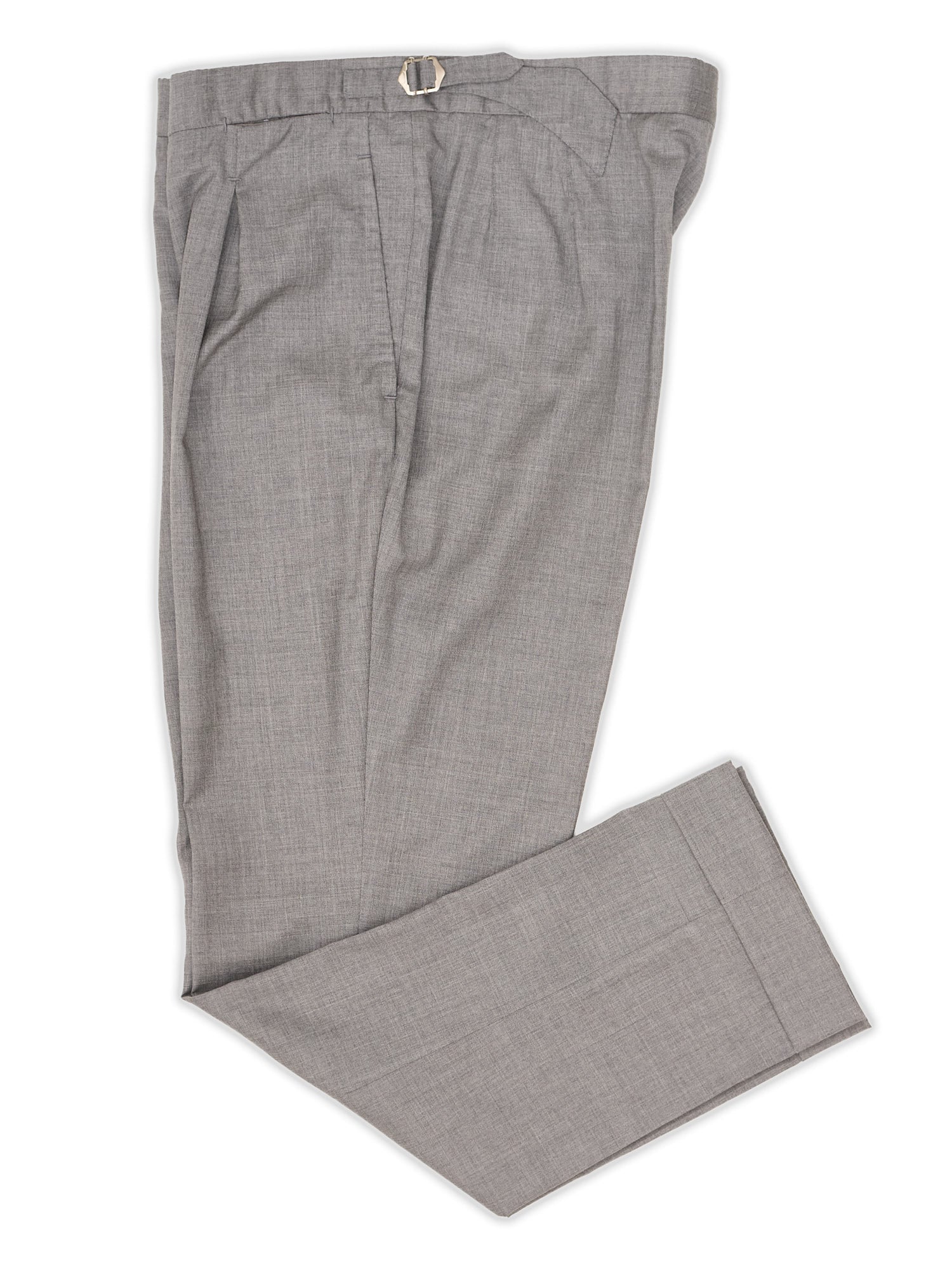 Sartoria CHIAIA Bespoke Handmade Gray Wool Dress Pants EU 48 US 32