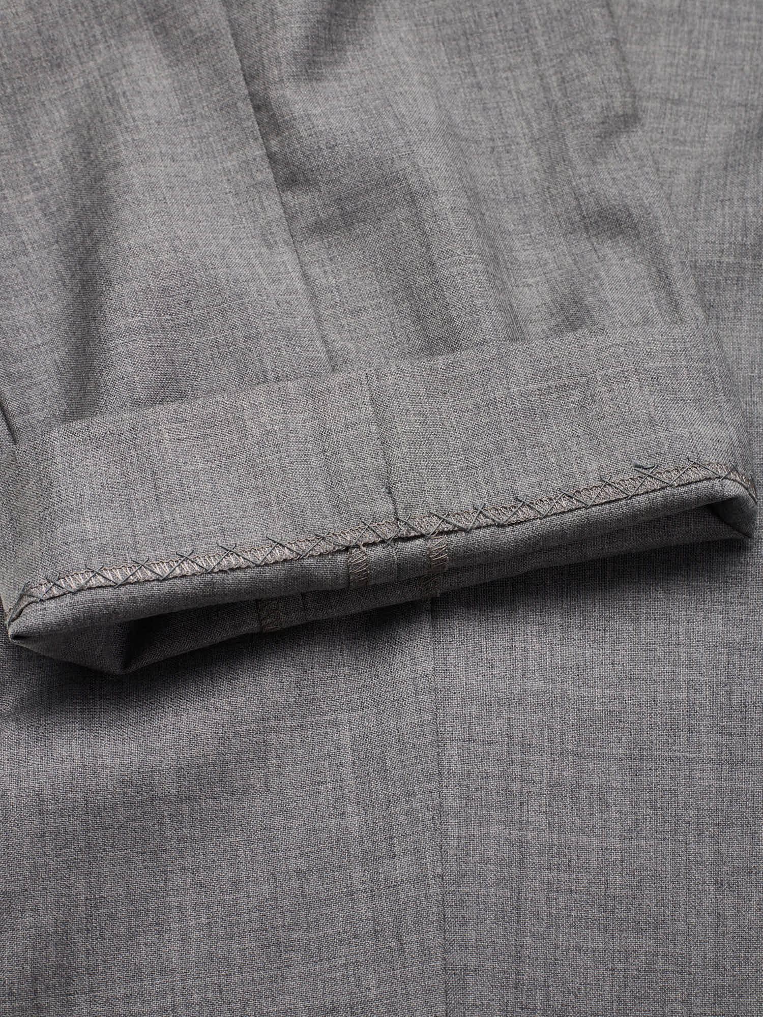 Sartoria CHIAIA Bespoke Handmade Gray Wool Dress Pants EU 48 US 32