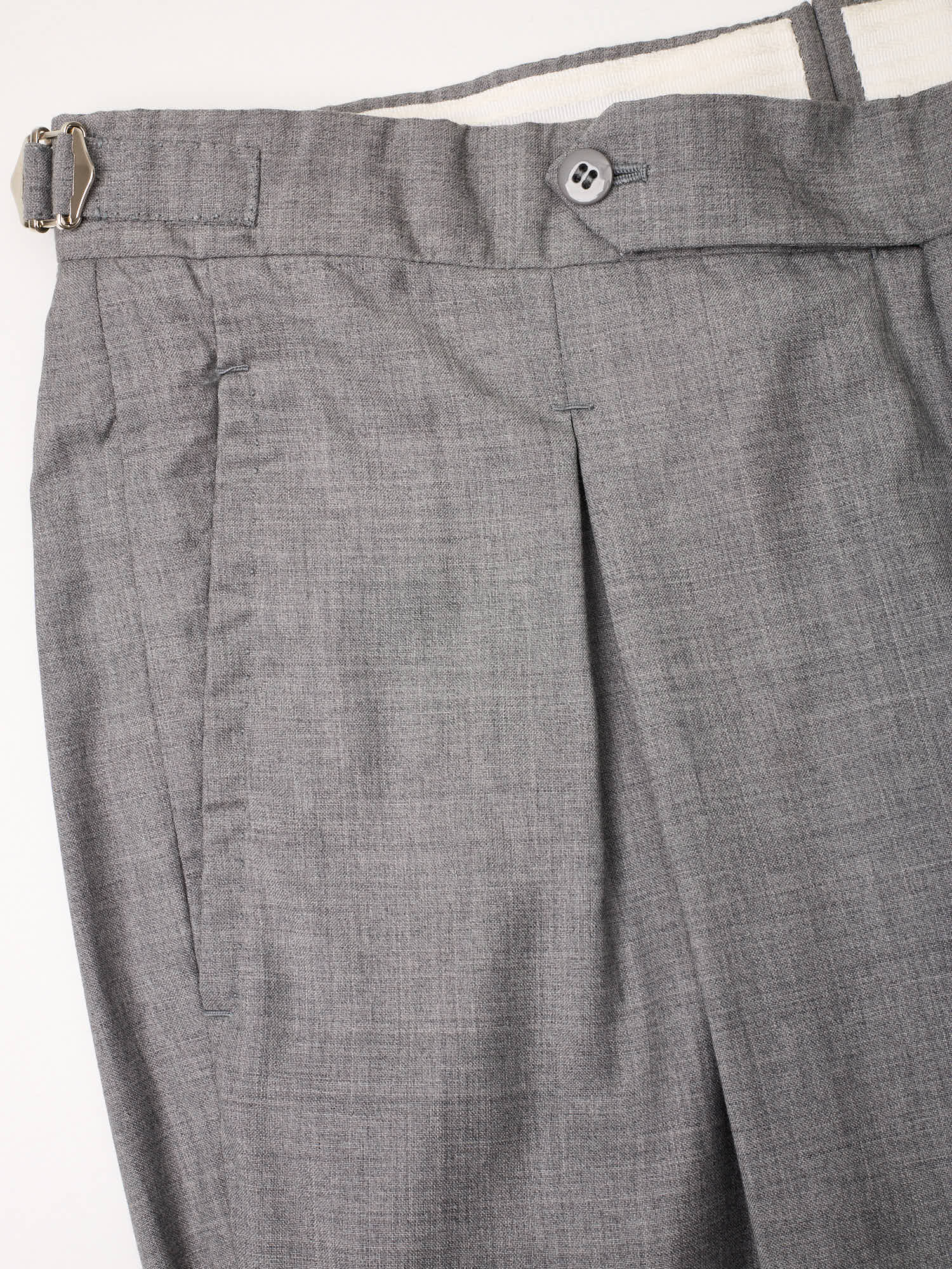 Sartoria CHIAIA Bespoke Handmade Gray Wool Dress Pants EU 48 US 32