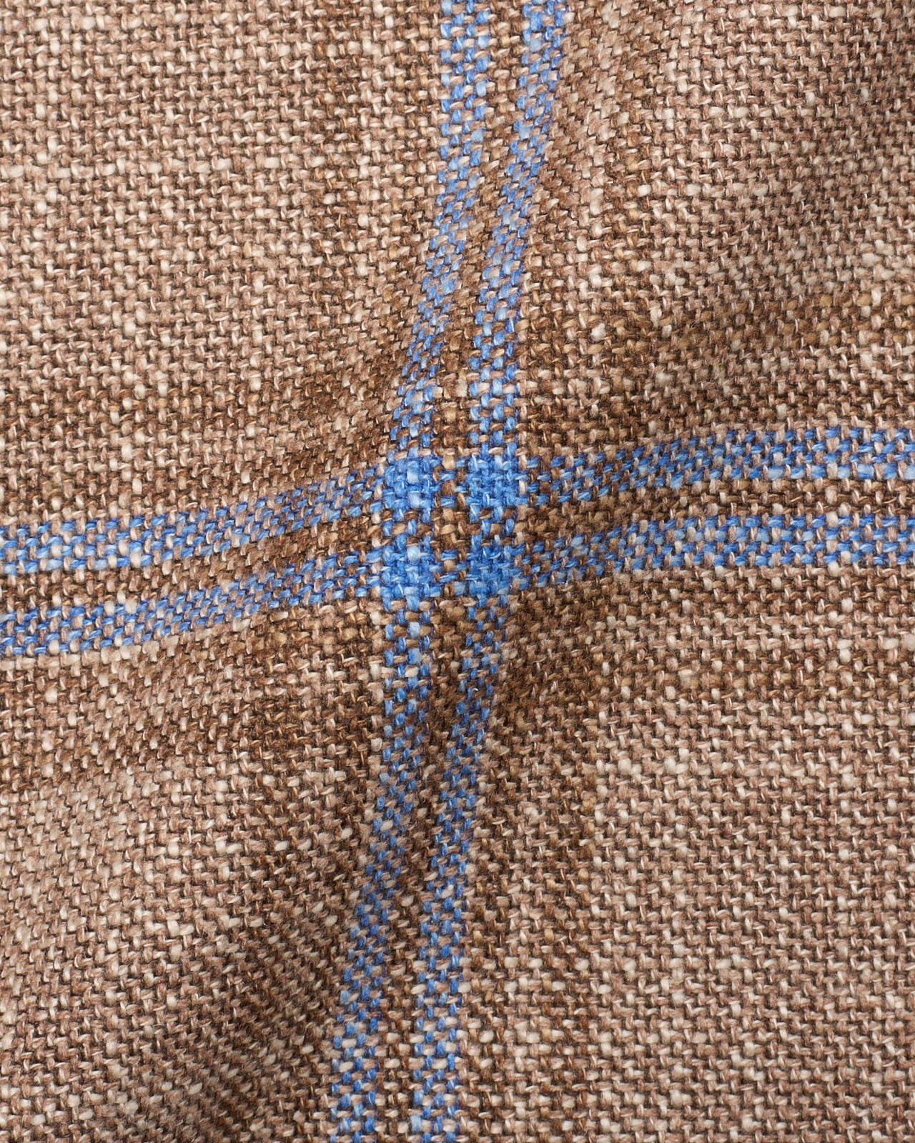 SARTORIA PARTENOPEA Beige-Blue Plaid Wool-Silk Jacket NEW Current Model