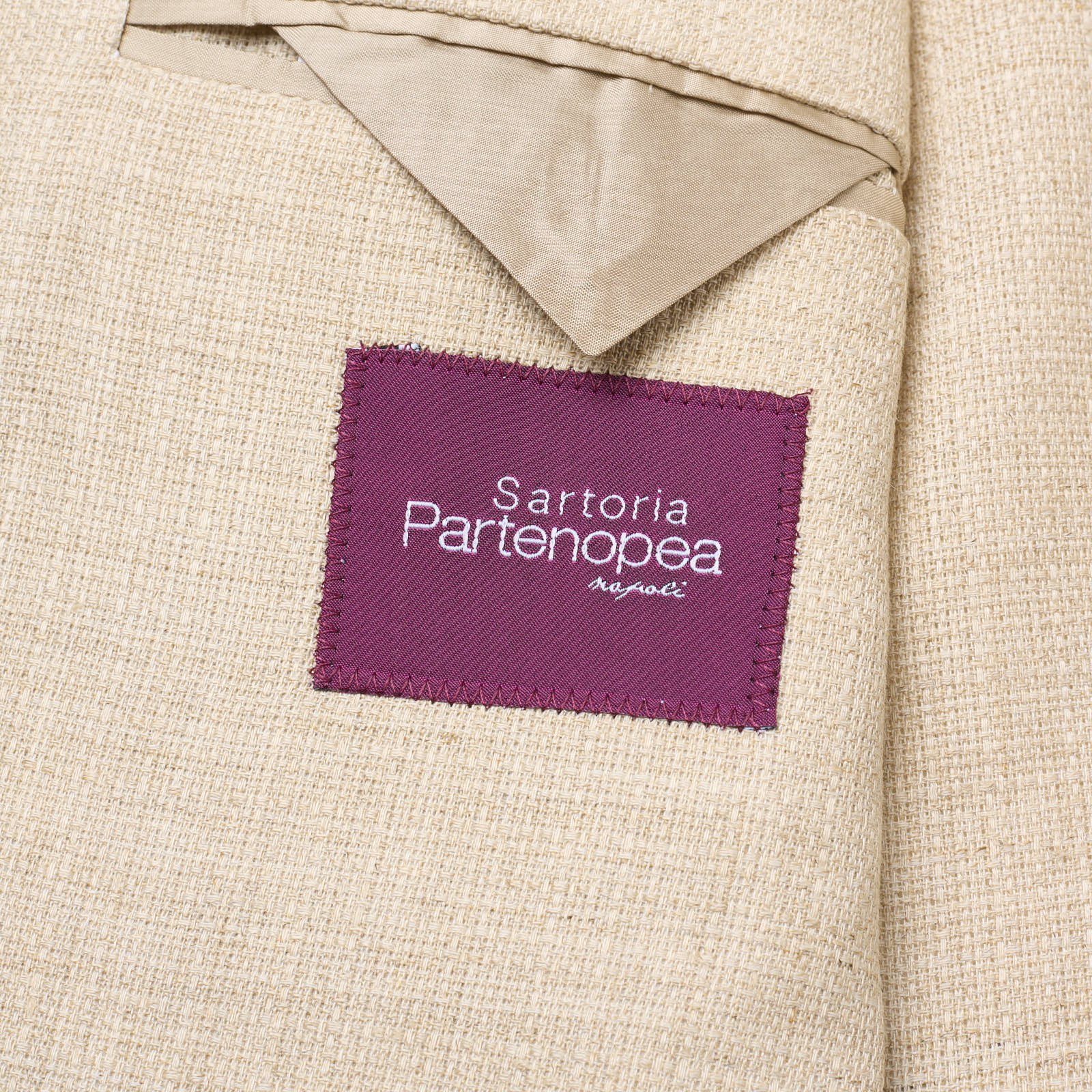 SARTORIA PARTENOPEA Beige Linen Hopsack Jacket NEW Current Model