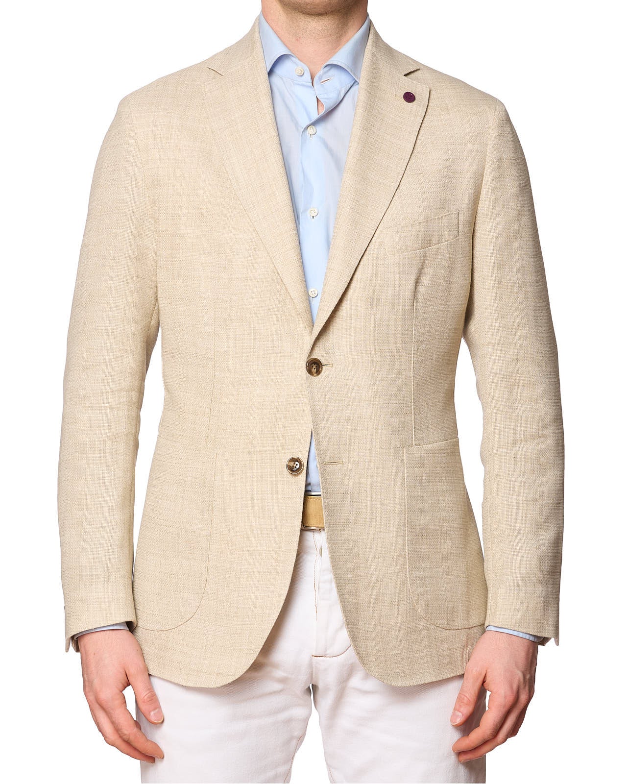 SARTORIA PARTENOPEA Beige Linen Hopsack Jacket NEW Current Model