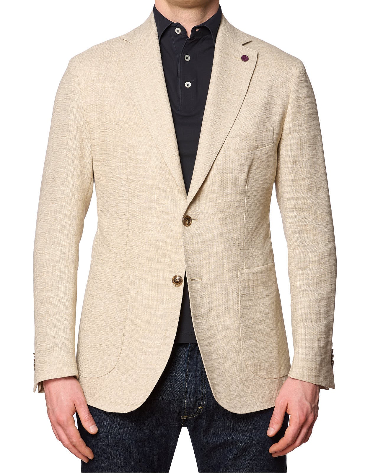 SARTORIA PARTENOPEA Beige Linen Hopsack Jacket NEW Current Model
