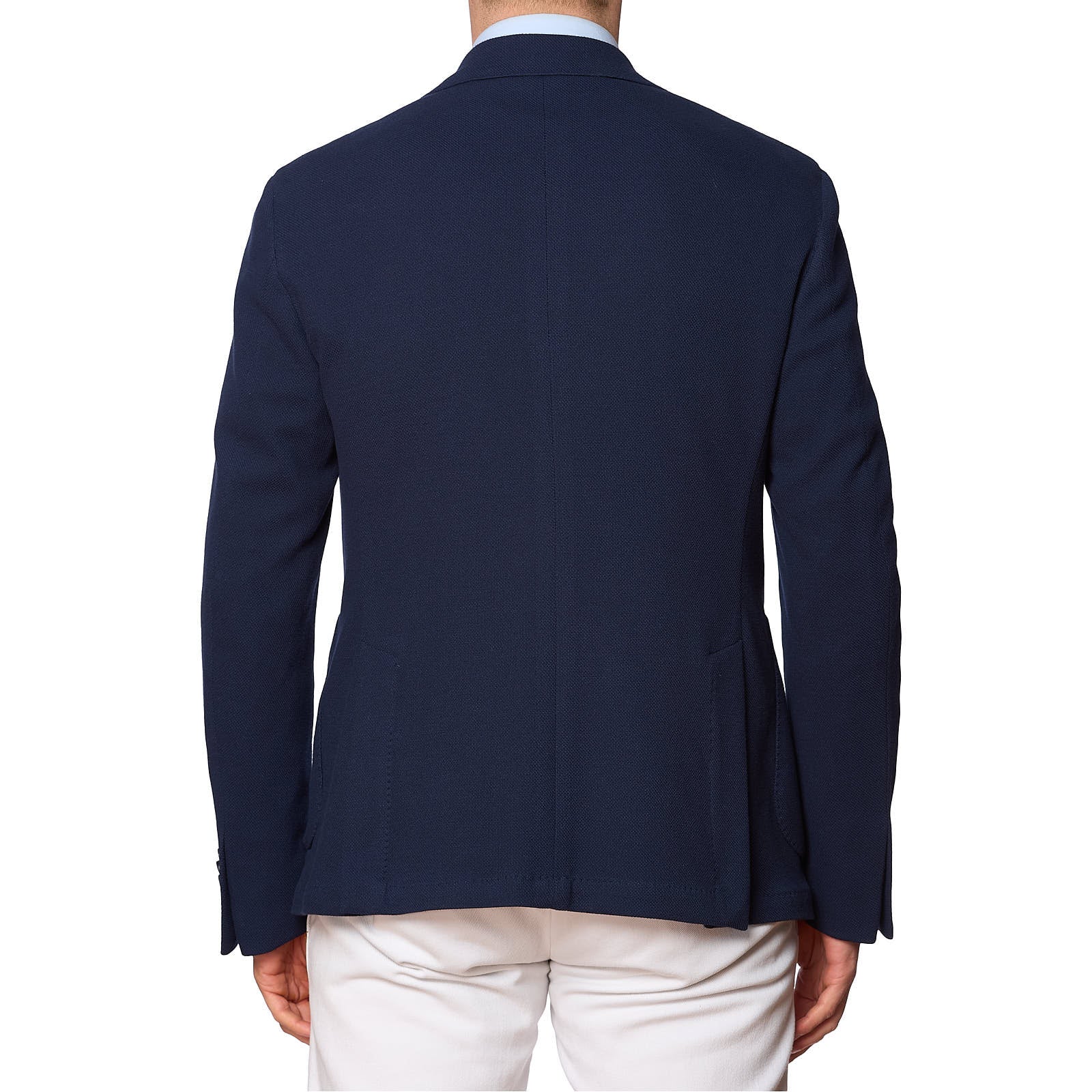 SARTORIA PARTENOPEA Blue Micro Cotton Peak Lapel Jacket NEW Current Model