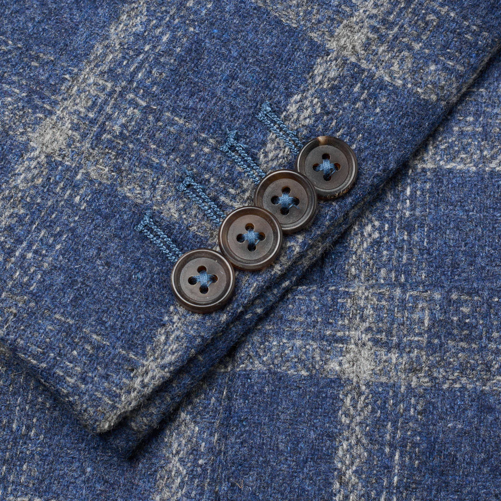 SARTORIA PARTENOPEA Blue Plaid Wool Jacket NEW  Current Model