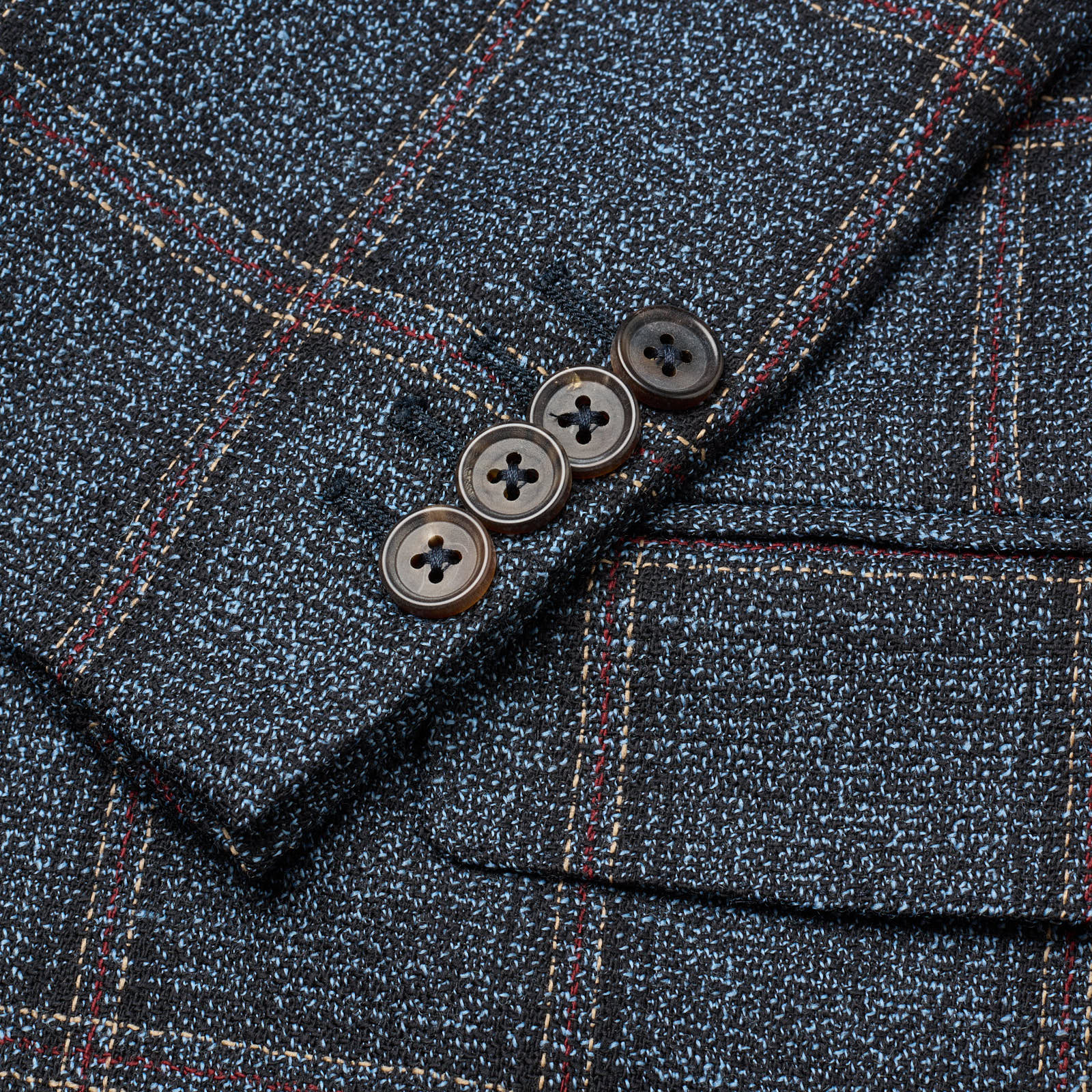 SARTORIA PARTENOPEA Blue Plaid Wool Unlined DB Jacket EU 48 NEW US 38 Current Model