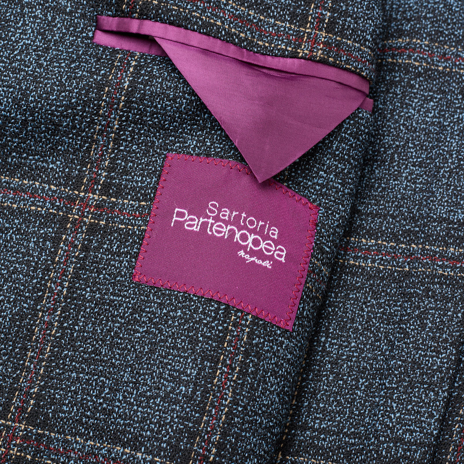 SARTORIA PARTENOPEA Blue Plaid Wool Unlined DB Jacket EU 48 NEW US 38 Current Model