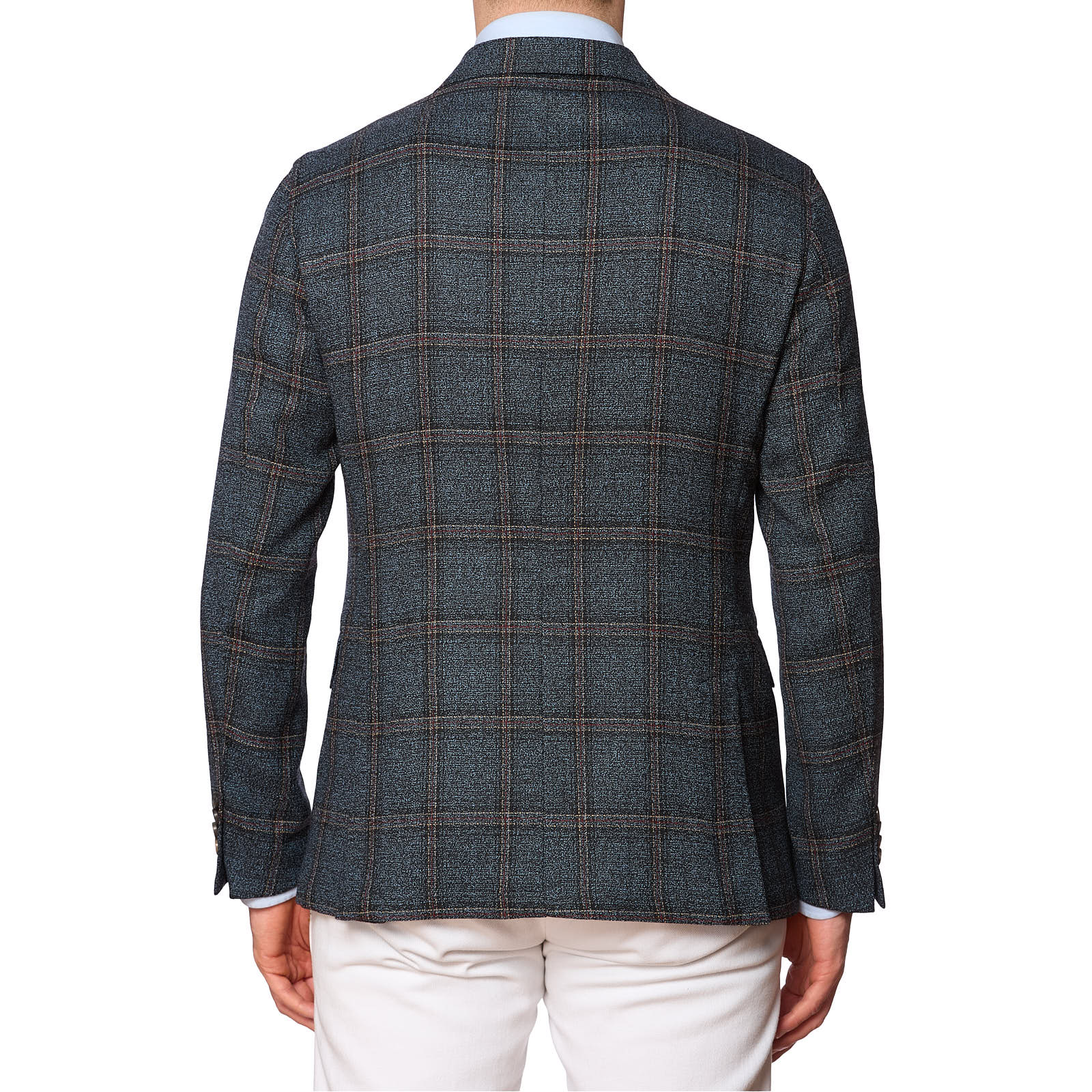 SARTORIA PARTENOPEA Blue Plaid Wool Unlined DB Jacket EU 48 NEW US 38 Current Model
