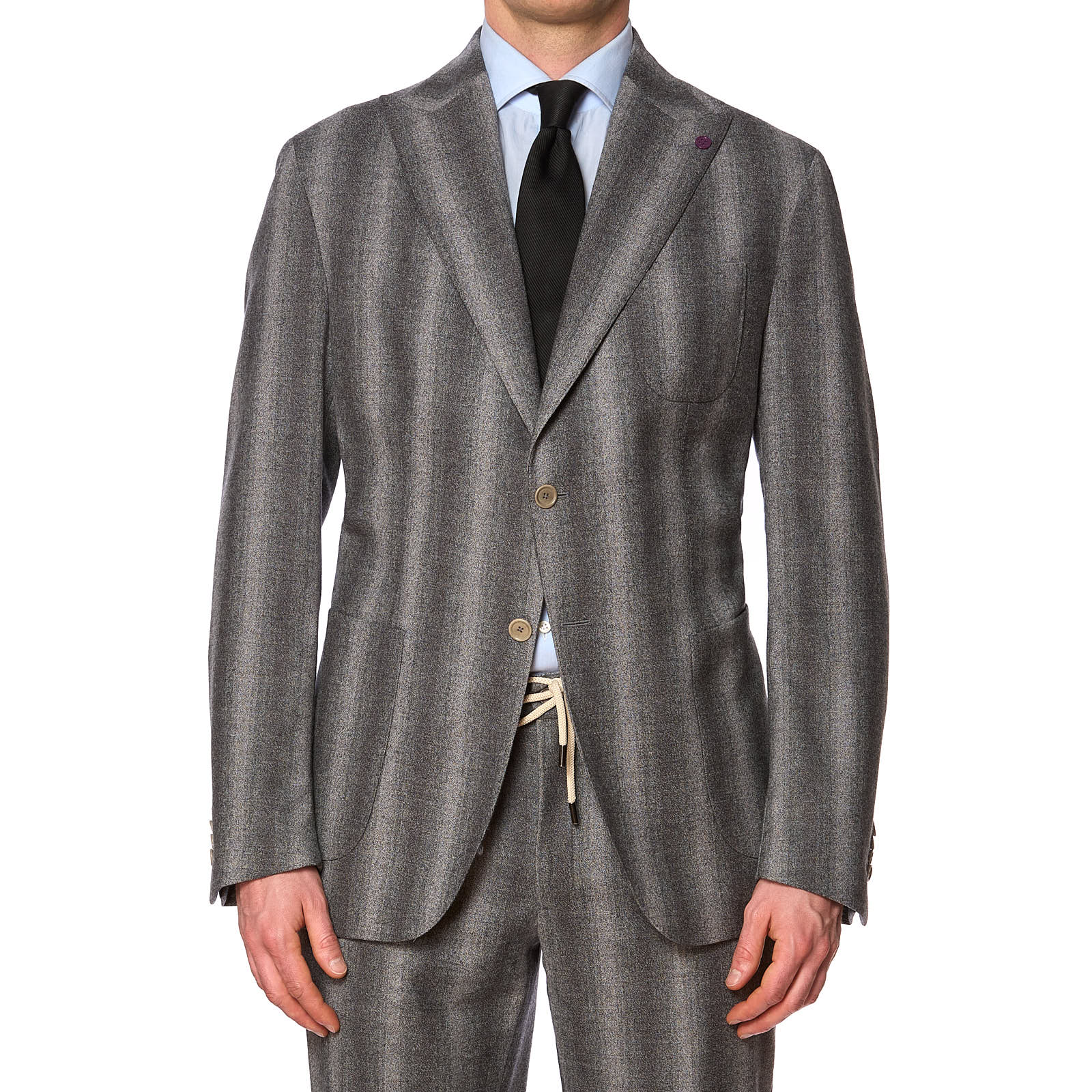 SARTORIA PARTENOPEA Gray Striped Wool Suit EU 52 NEW US 42  Current Model