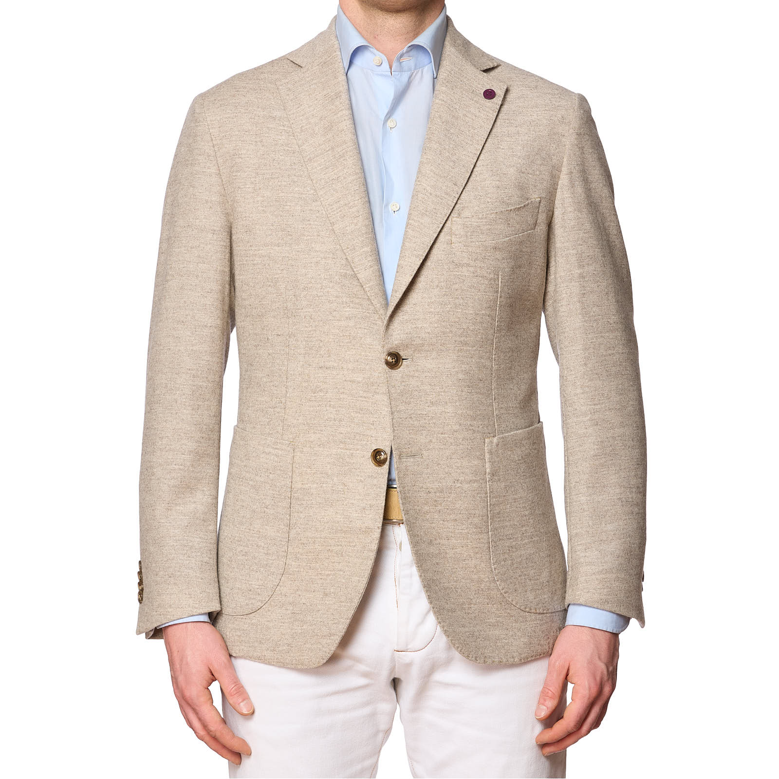 SARTORIA PARTENOPEA Beige Wool-Cashmere Unlined Jacket NEW Current Model