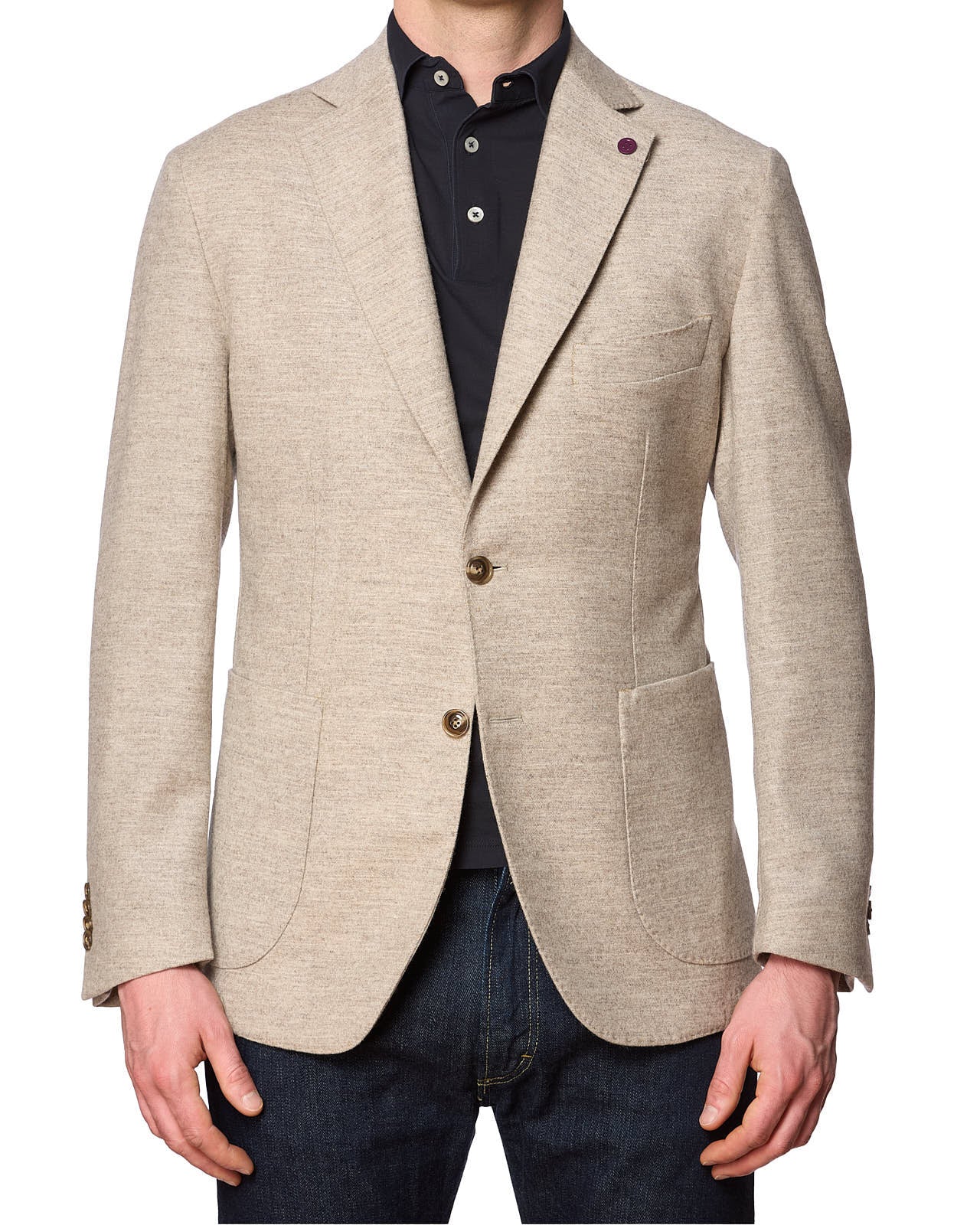 SARTORIA PARTENOPEA Beige Wool-Cashmere Unlined Jacket NEW Current Model