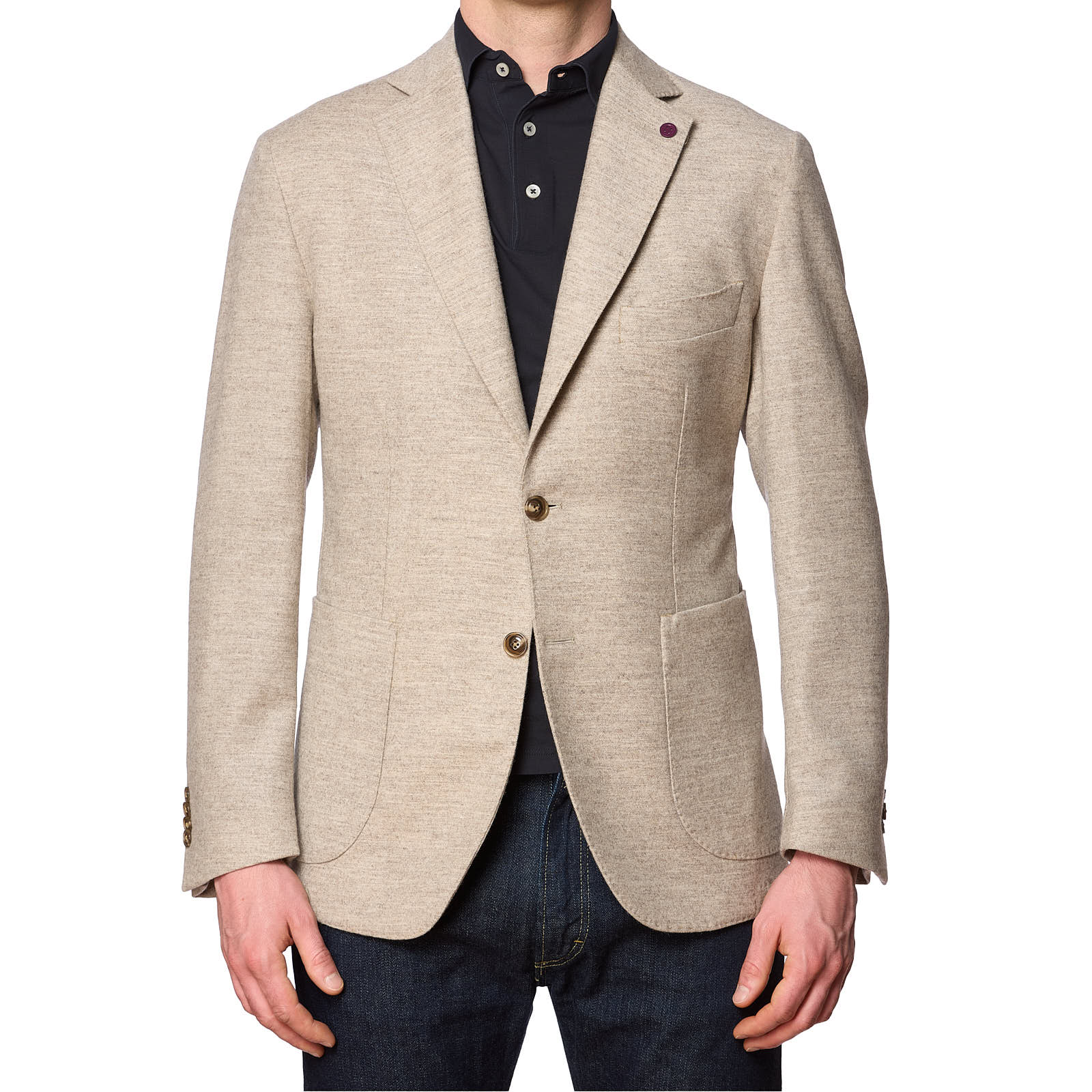 SARTORIA PARTENOPEA Beige Wool-Cashmere Unlined Jacket NEW Current Model