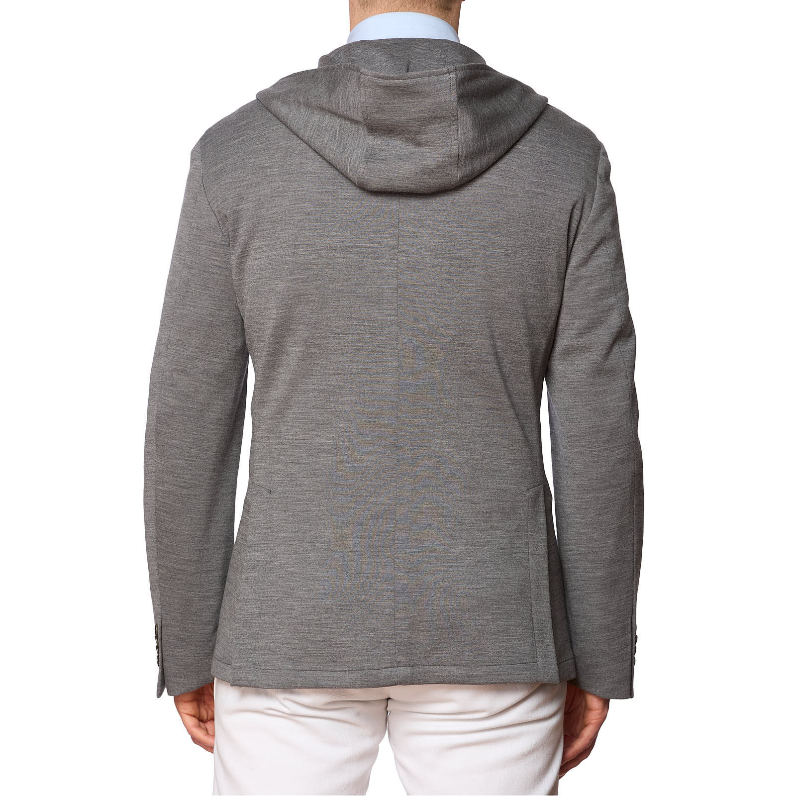 SARTORIA PARTENOPEA Gray Wool Hooded Jacket US 42 NEW EU 52