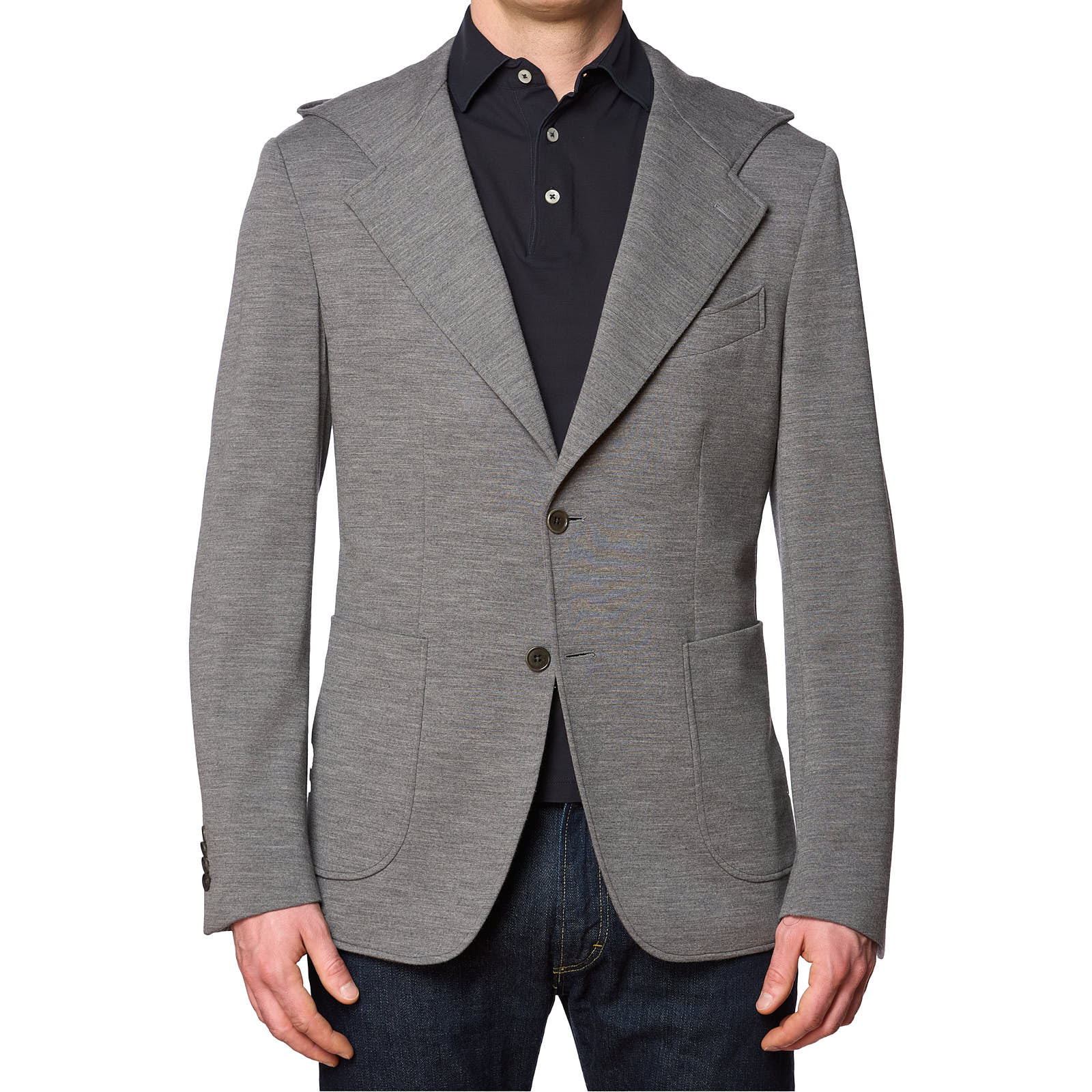 SARTORIA PARTENOPEA Gray Wool Hooded Jacket US 42 NEW EU 52