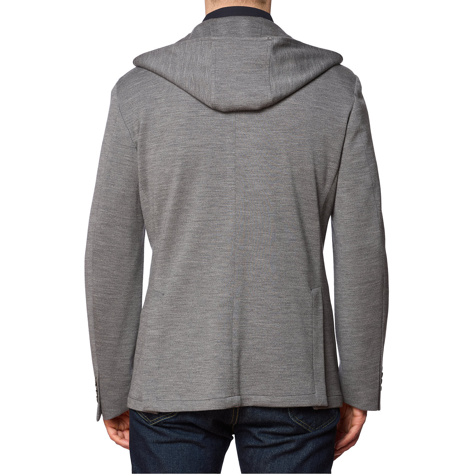 SARTORIA PARTENOPEA Gray Wool Hooded Jacket US 42 NEW EU 52