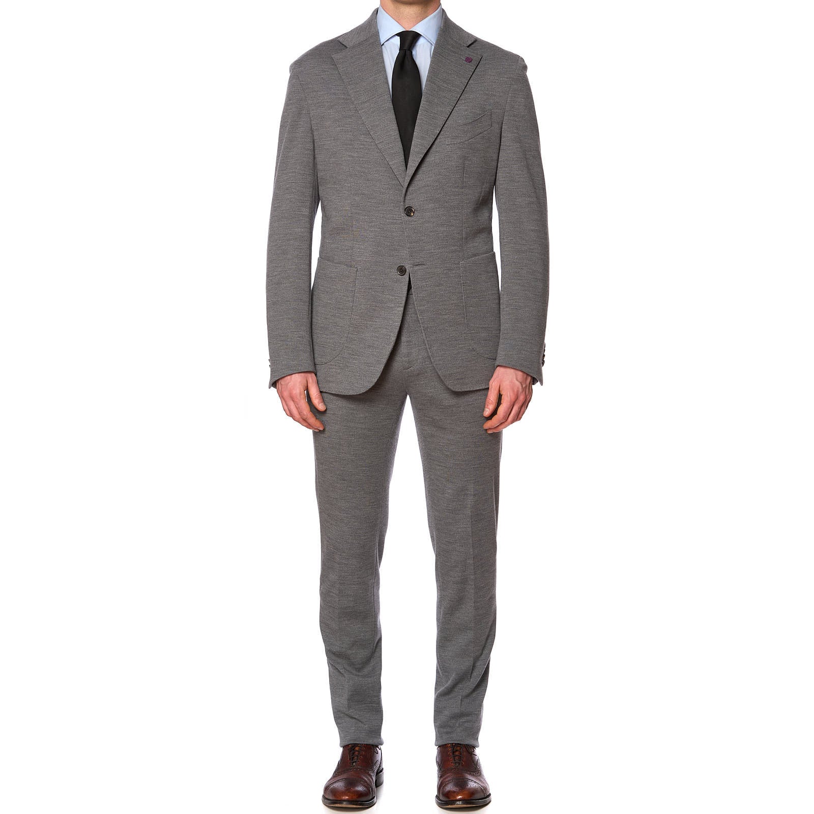 SARTORIA PARTENOPEA Gray Jersey Unlined Suit EU 52 NEW US 42 Current Model