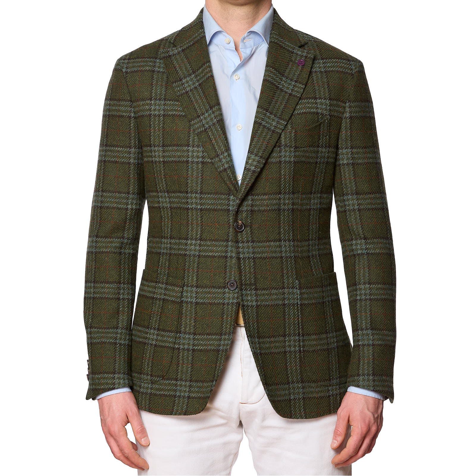 SARTORIA PARTENOPEA Green Plaid Wool Jacket EU 50 NEW US 40 Current Model