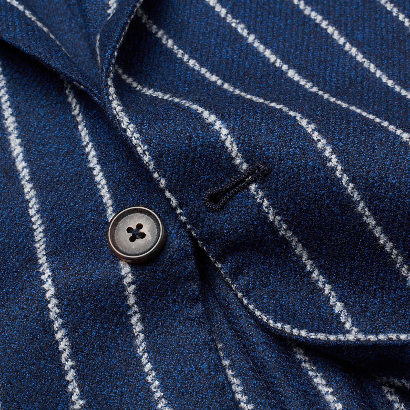 SARTORIA PARTENOPEA Blue Chalk Striped Wool Jacket NEW Current Model