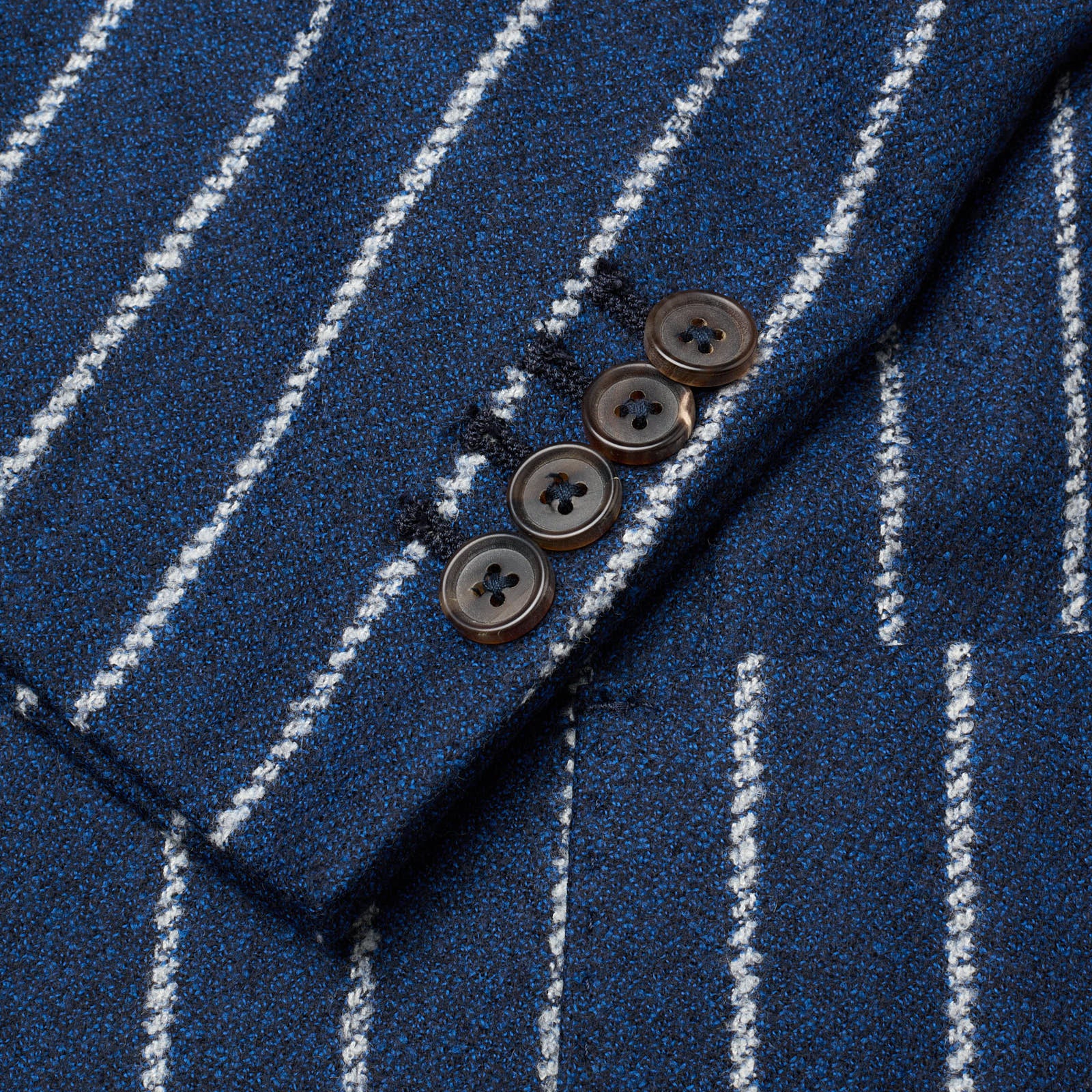 SARTORIA PARTENOPEA Blue Chalk Striped Wool Jacket NEW Current Model