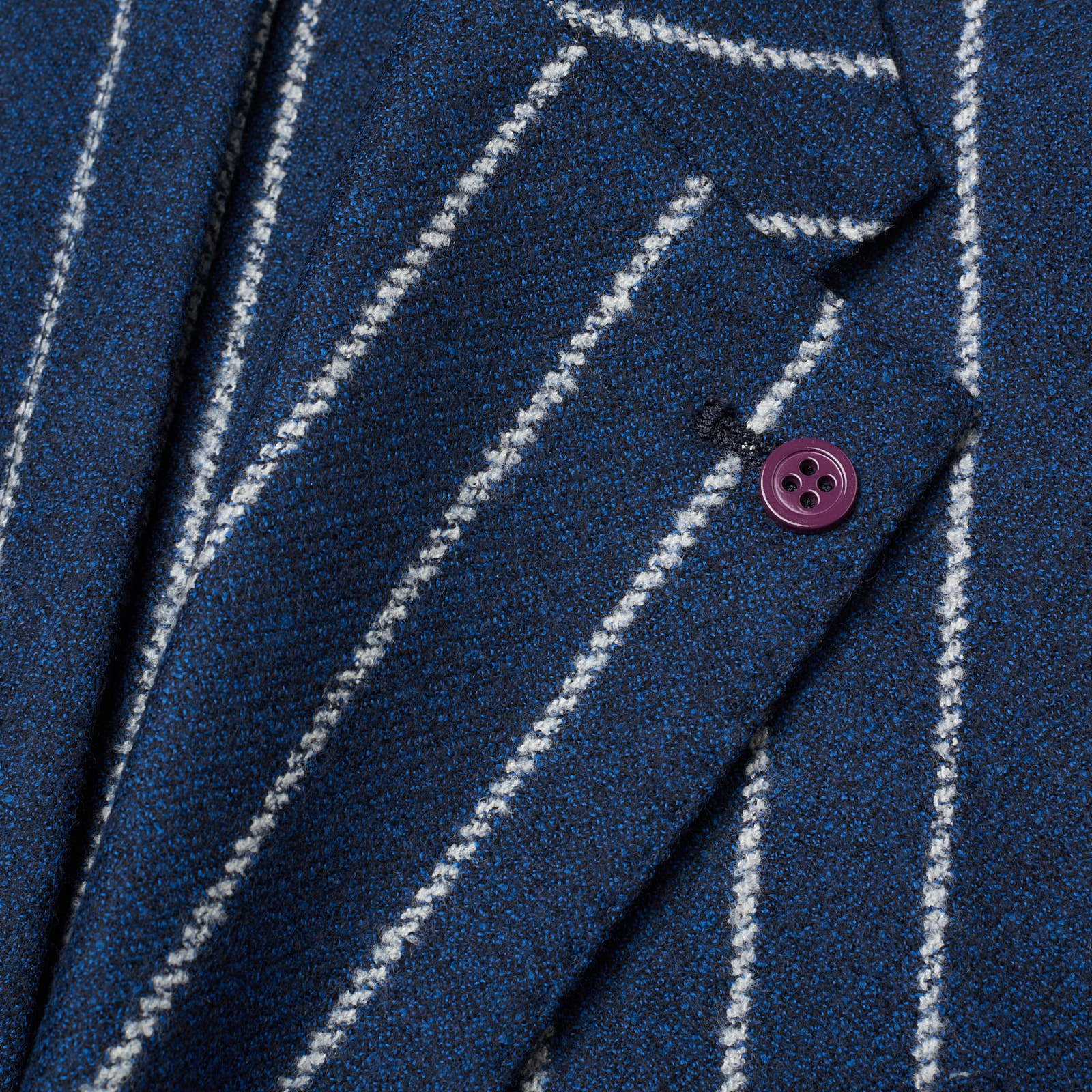 SARTORIA PARTENOPEA Blue Chalk Striped Wool Jacket NEW Current Model