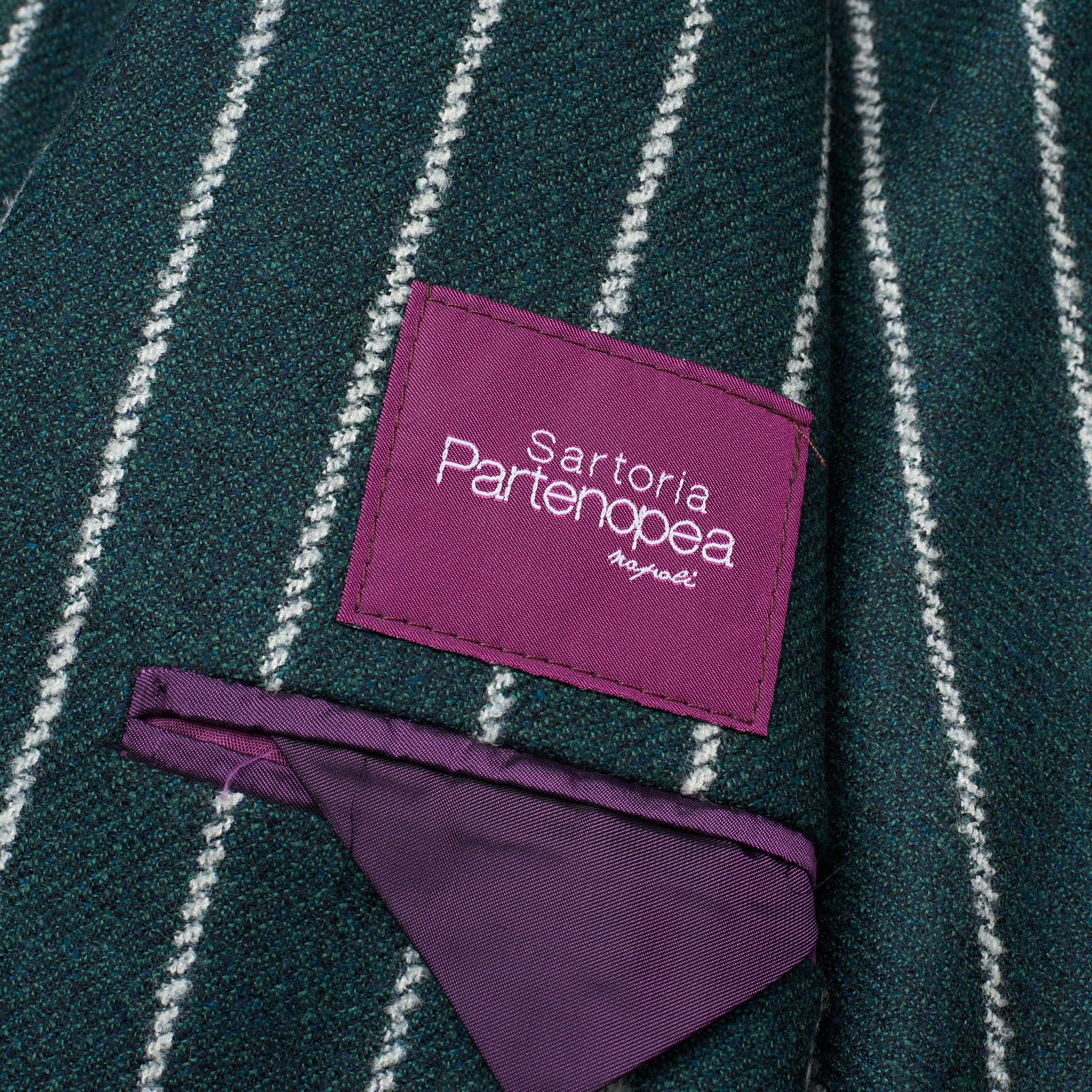 SARTORIA PARTENOPEA Green Striped Wool Jacket EU 48 NEW US 38 Current Model
