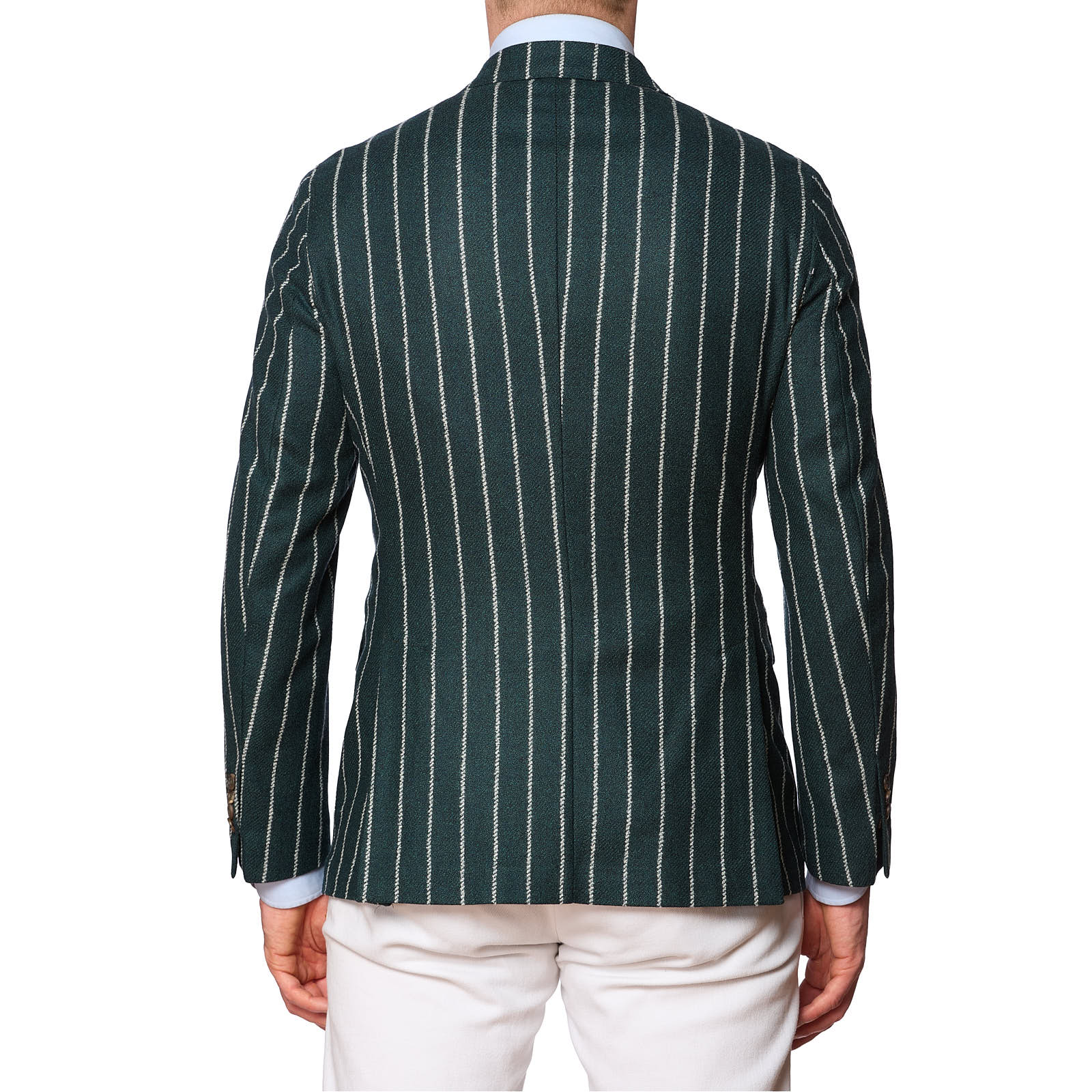 SARTORIA PARTENOPEA Green Striped Wool Jacket EU 48 NEW US 38 Current Model