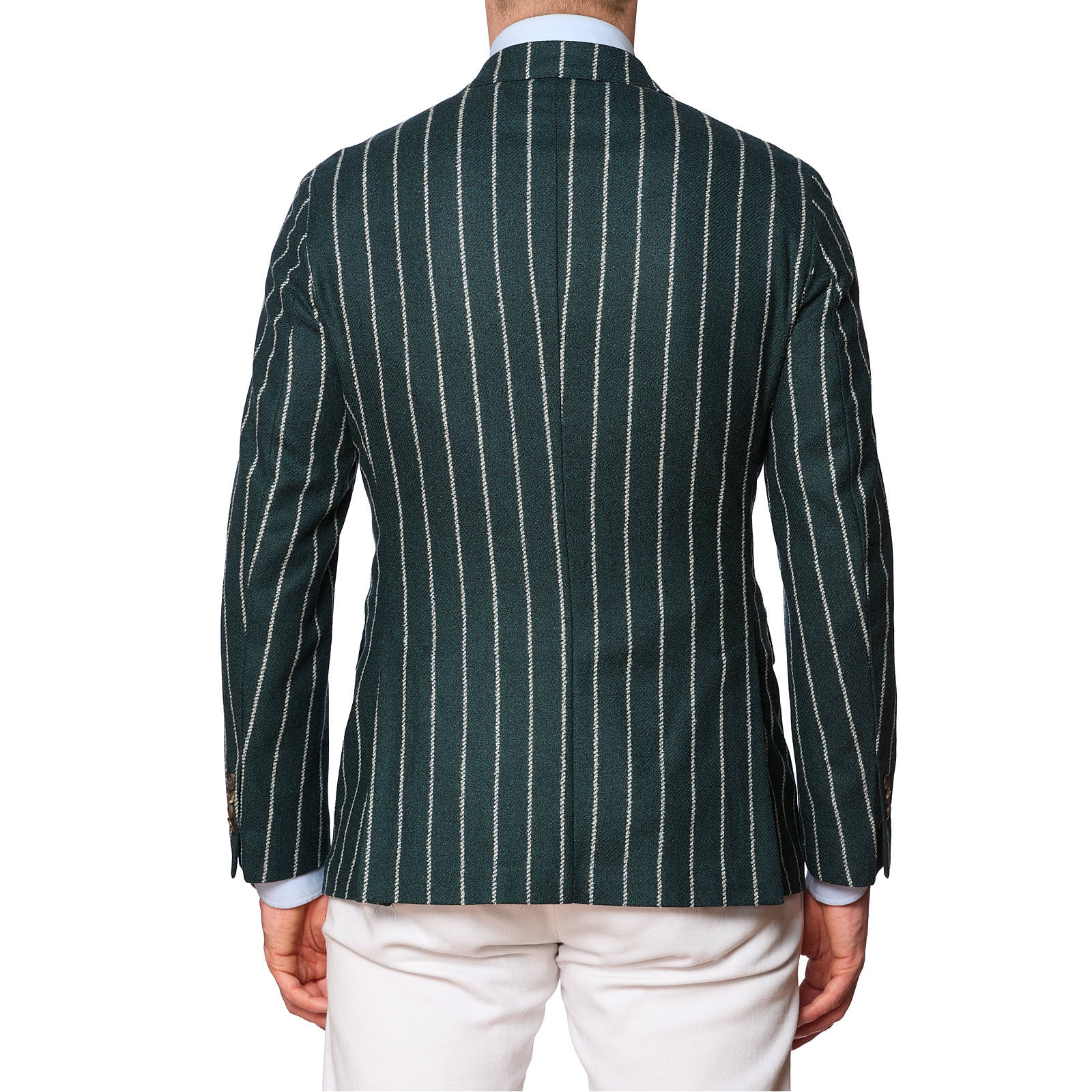 SARTORIA PARTENOPEA Green Striped Wool Jacket EU 48 NEW US 38 Current Model