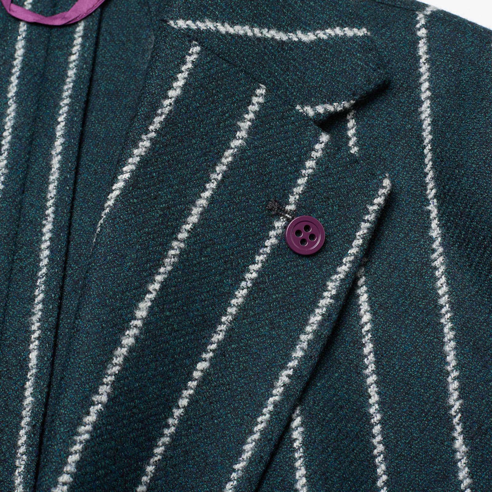 SARTORIA PARTENOPEA Bottle Green Striped Wool Jacket NEW Current Model
