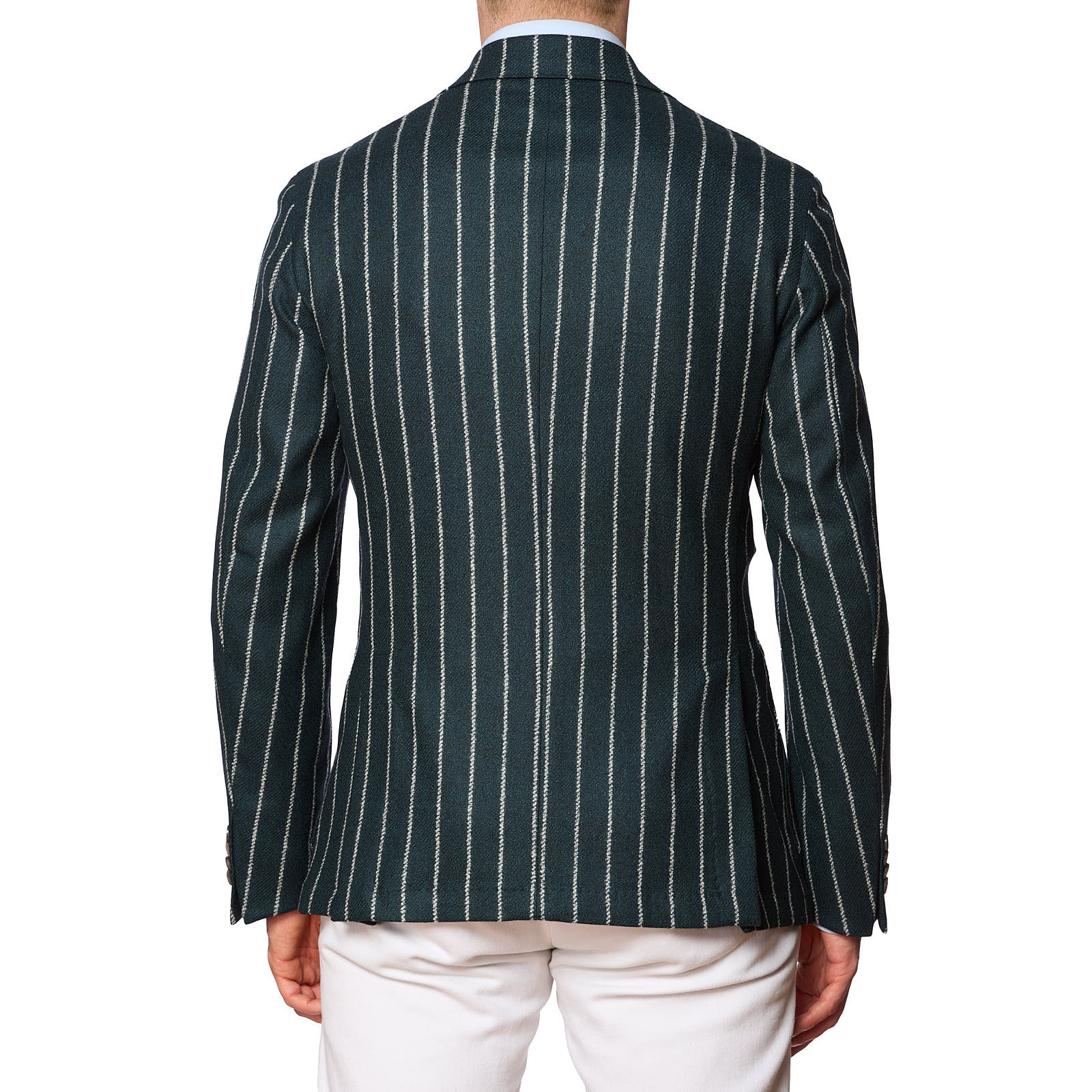 SARTORIA PARTENOPEA Bottle Green Striped Wool Jacket NEW Current Model
