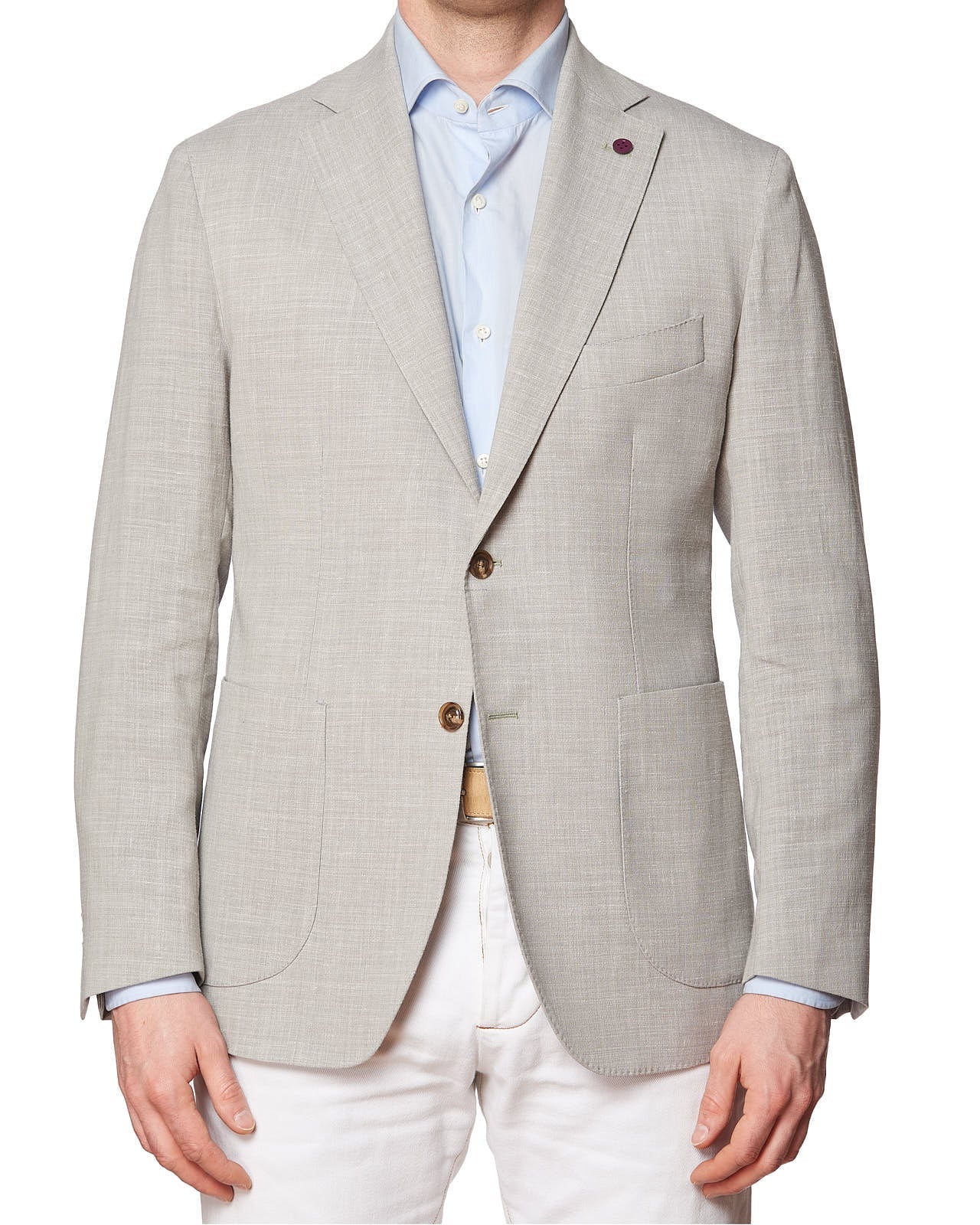 SARTORIA PARTENOPEA Gray Linen-Polyester Unlined Jacket NEW Current Model