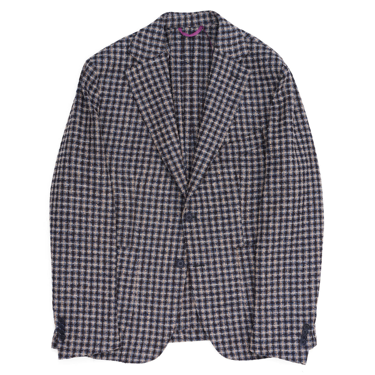SARTORIA PARTENOPEA Multicolor Plaid Wool Jacket EU 56 NEW US 46 Curre