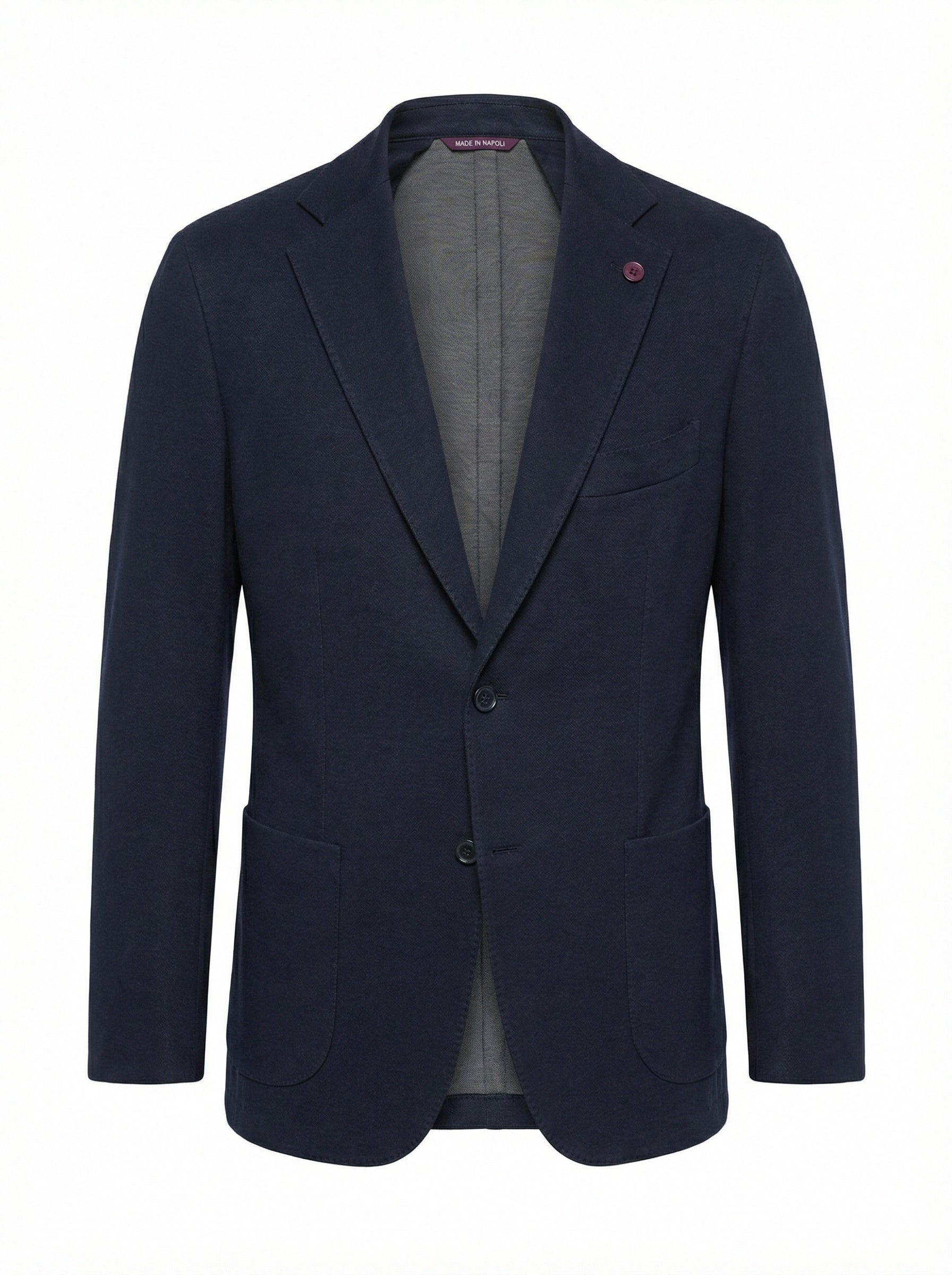 SARTORIA PARTENOPEA Blue Cotton-Cashmere-Silk Luxury Jersey Blazer Jacket