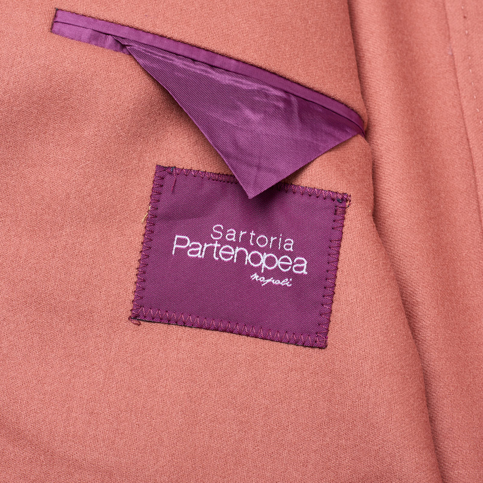 SARTORIA PARTENOPEA Salmon Pink Wool-Cashmere Jacket EU 52 NEW US 42  Current Model