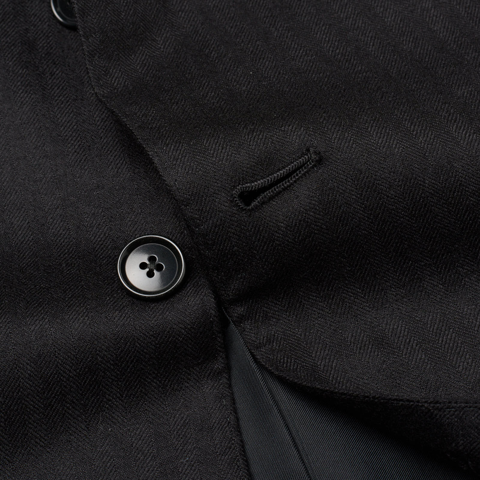 SARTORIA PARTENOPEA for VANNUCCI Black Herringbone Cashmere Jacket EU 46 NEW US 36