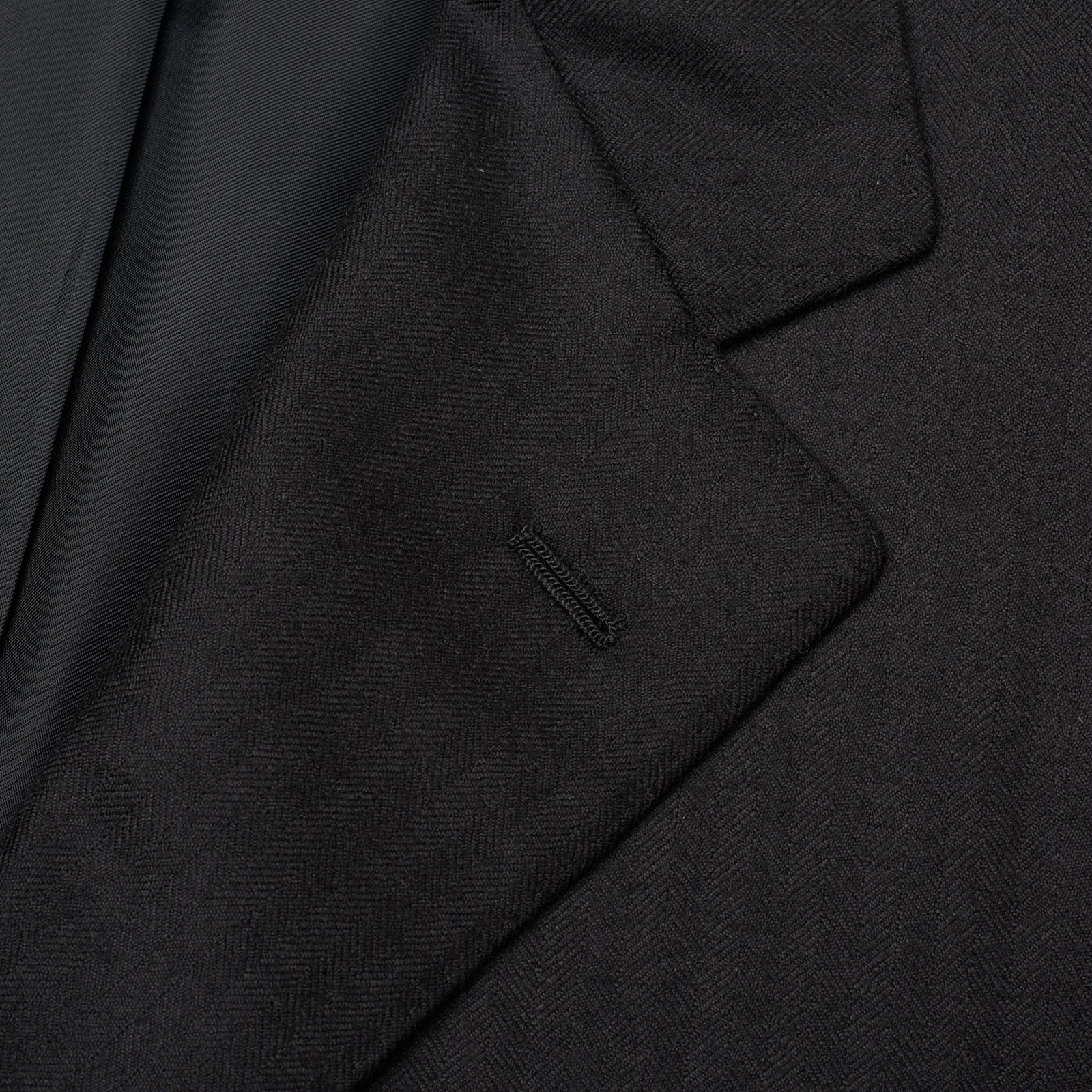 SARTORIA PARTENOPEA for VANNUCCI Black Herringbone Cashmere Jacket EU 46 NEW US 36