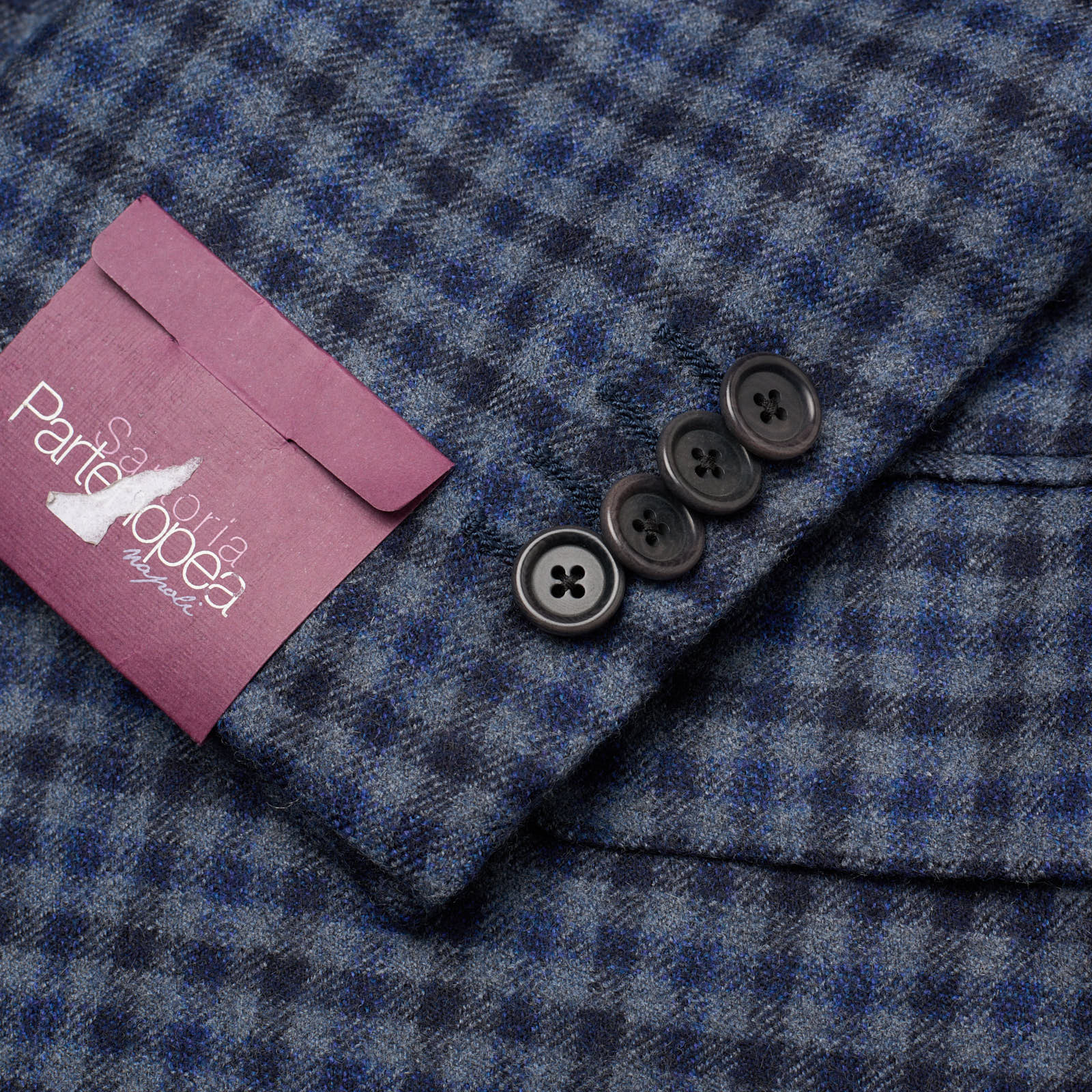 SARTORIA PARTENOPEA for VANNUCCI Handmade Blue Wool-Cashmere Jacket NEW US 42