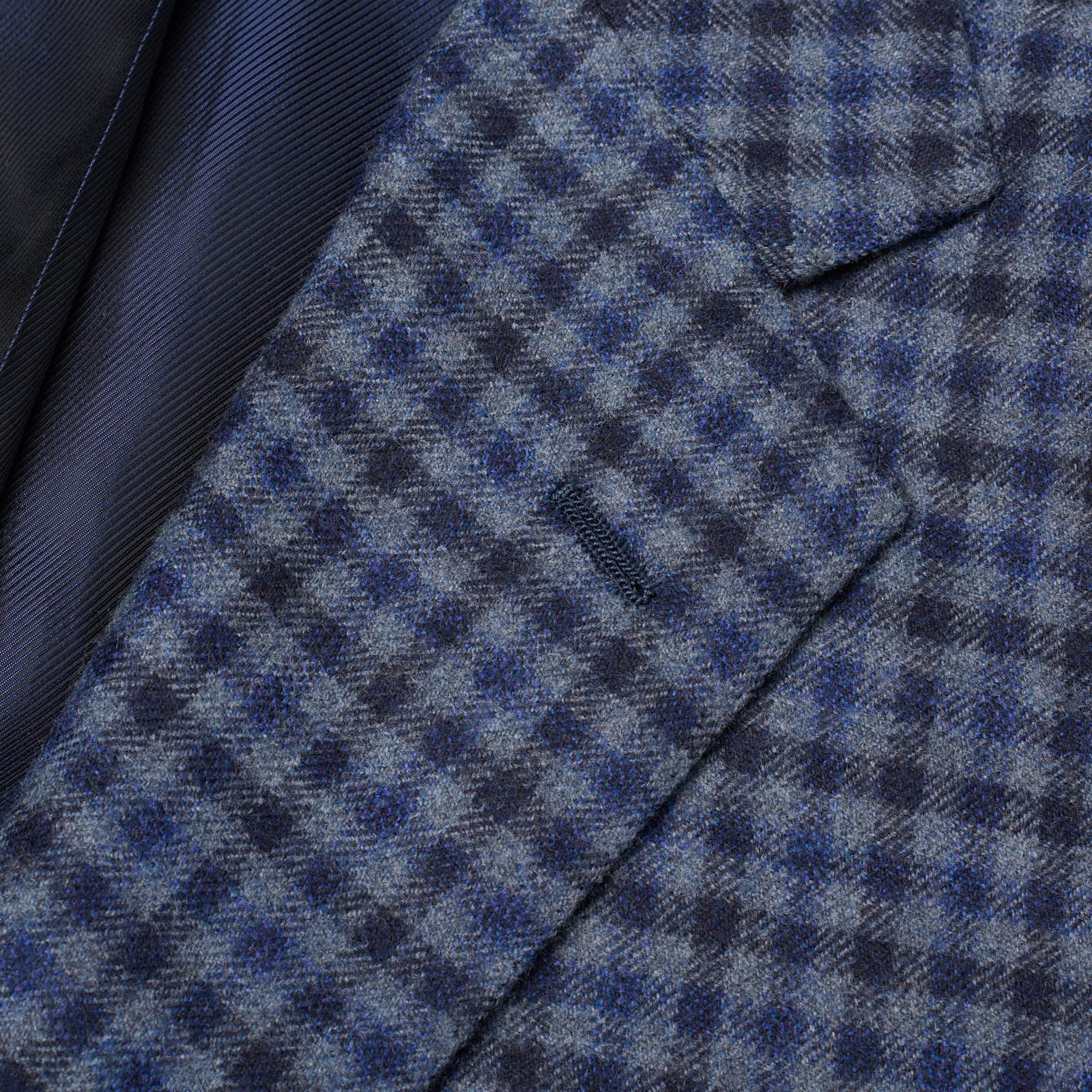 SARTORIA PARTENOPEA for VANNUCCI Handmade Blue Wool-Cashmere Jacket NEW US 42