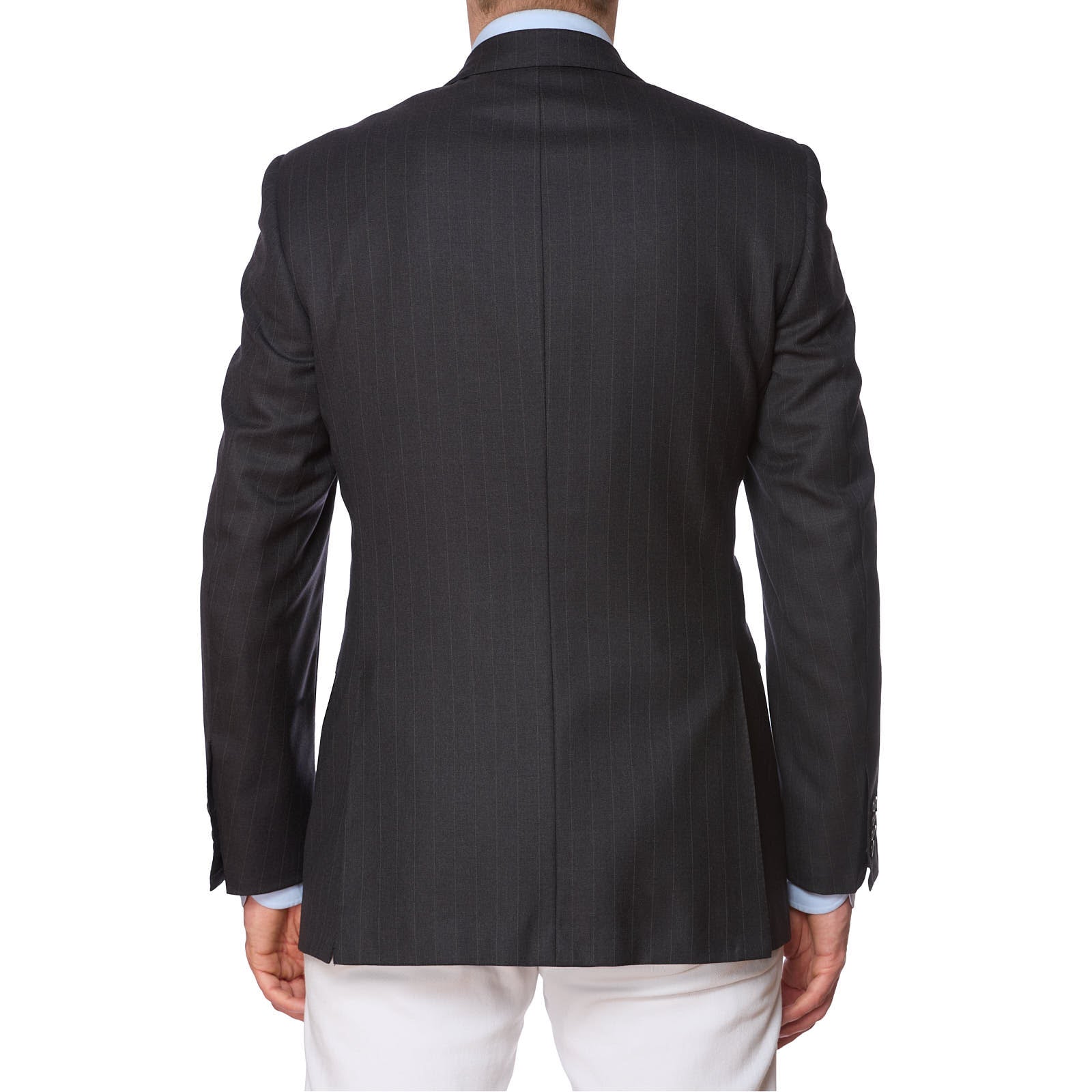 SARTORIA PARTENOPEA for VANNUCCI Handmade Gray Wool DB Jacket EU 50 US 40