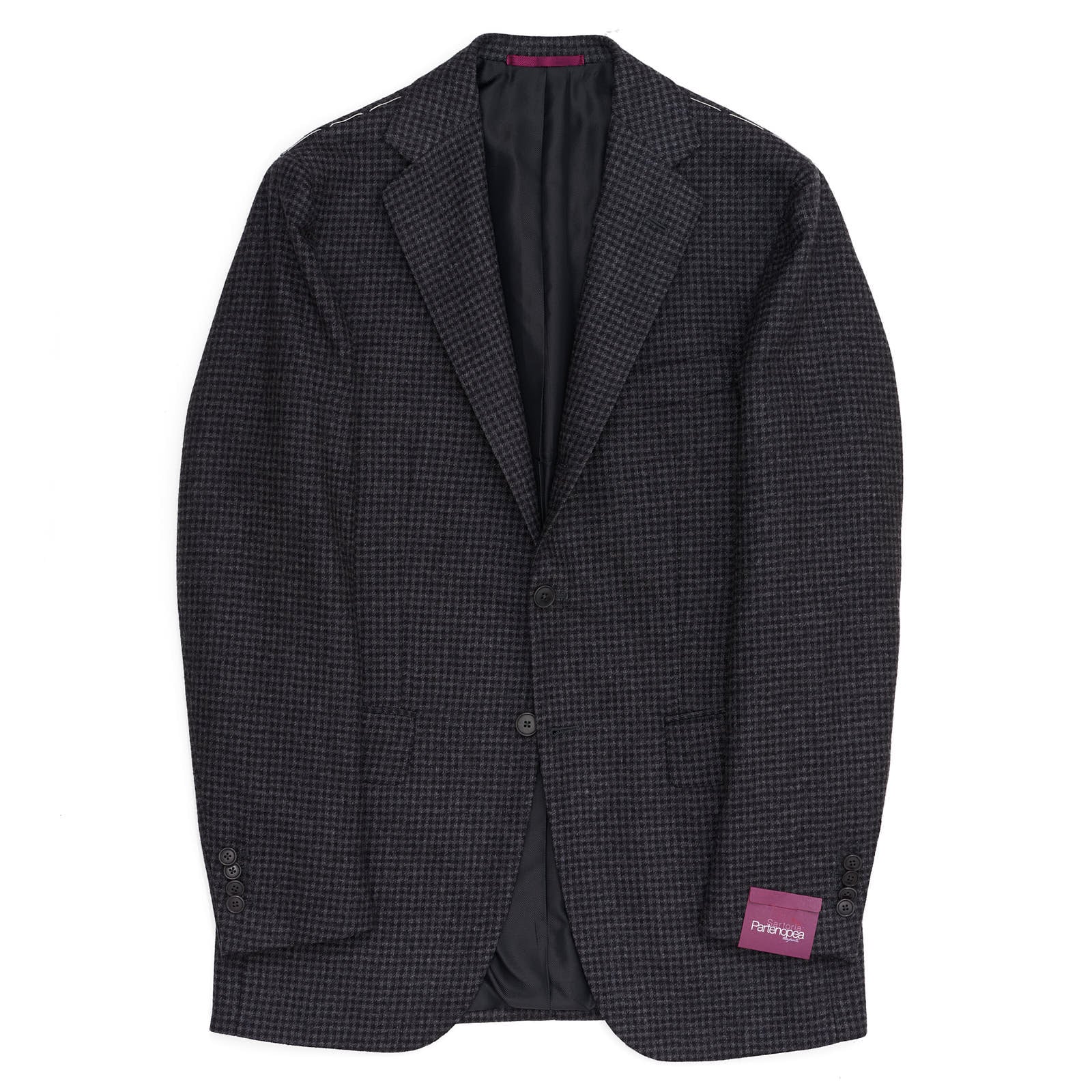 SARTORIA PARTENOPEA for VANNUCCI Gray Sheperd's Check Wool Jacket EU 46 US 36