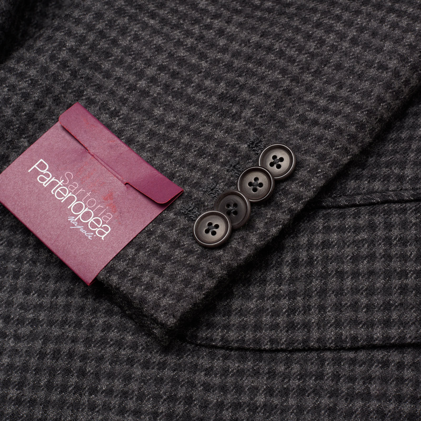 SARTORIA PARTENOPEA for VANNUCCI Gray Sheperd's Check Wool Jacket EU 46 US 36