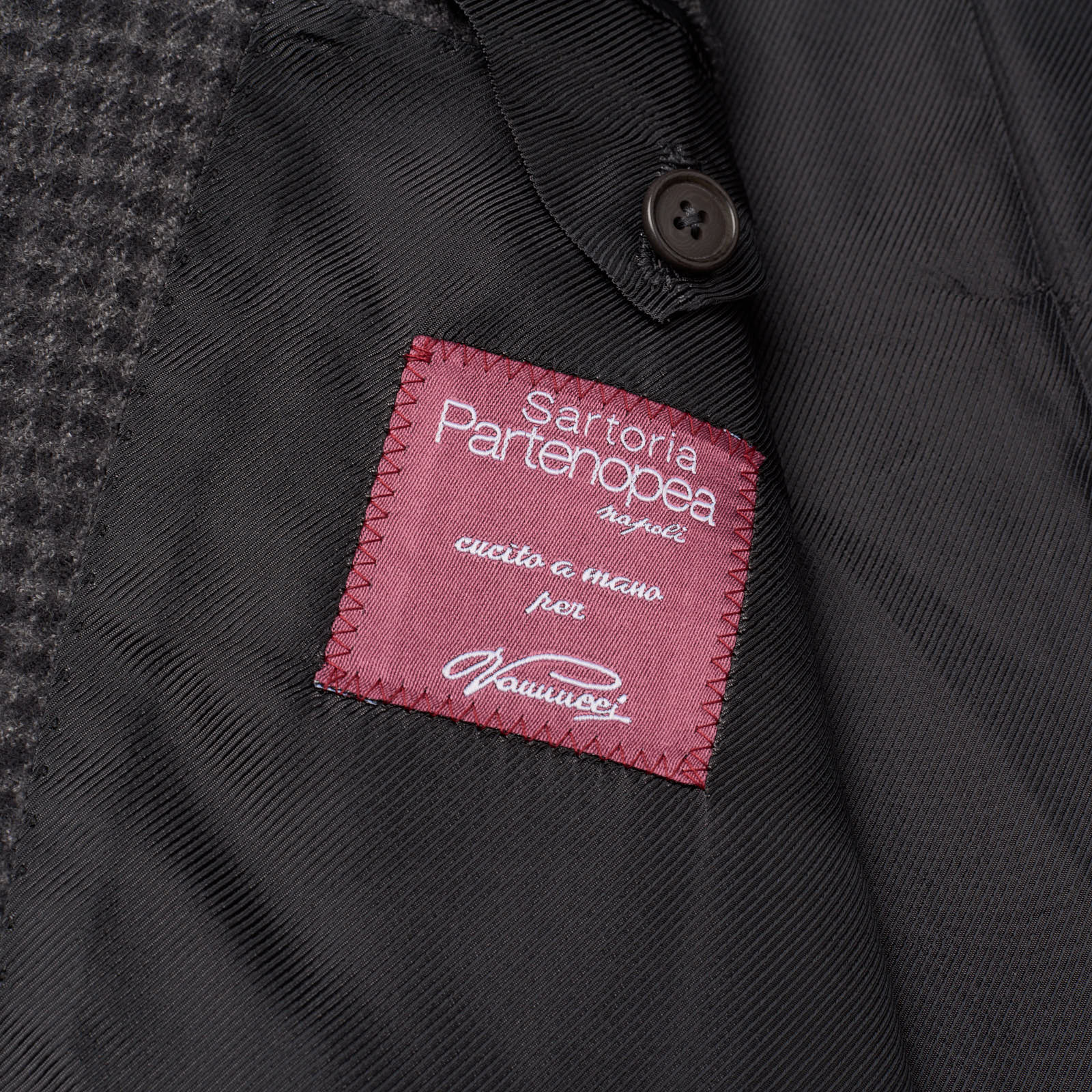 SARTORIA PARTENOPEA for VANNUCCI Gray Sheperd's Check Wool Jacket EU 46 US 36