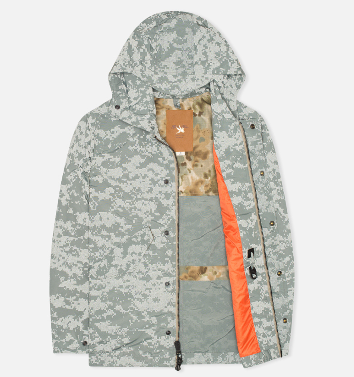 SPIEWAK & SONS Golden Fleece Gray Reflective Camo Nylon Jacket Parka XL USA Made