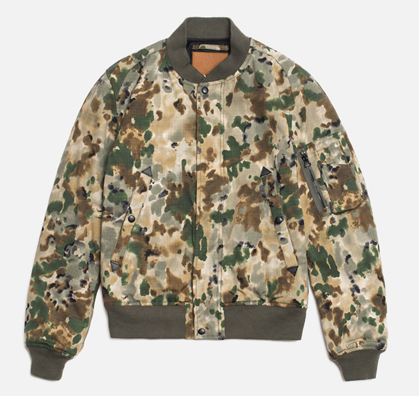 SPIEWAK & SONS Golden Fleece Camo Cotton Nylon Bomber Jacket S USA Made