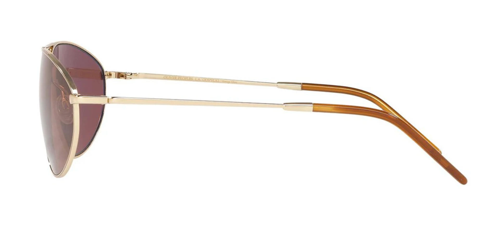 OLIVER PEOPLES Kallen Soft Gold Aviator Sunglasses Rosewood Lens OV1261S 5035/C5