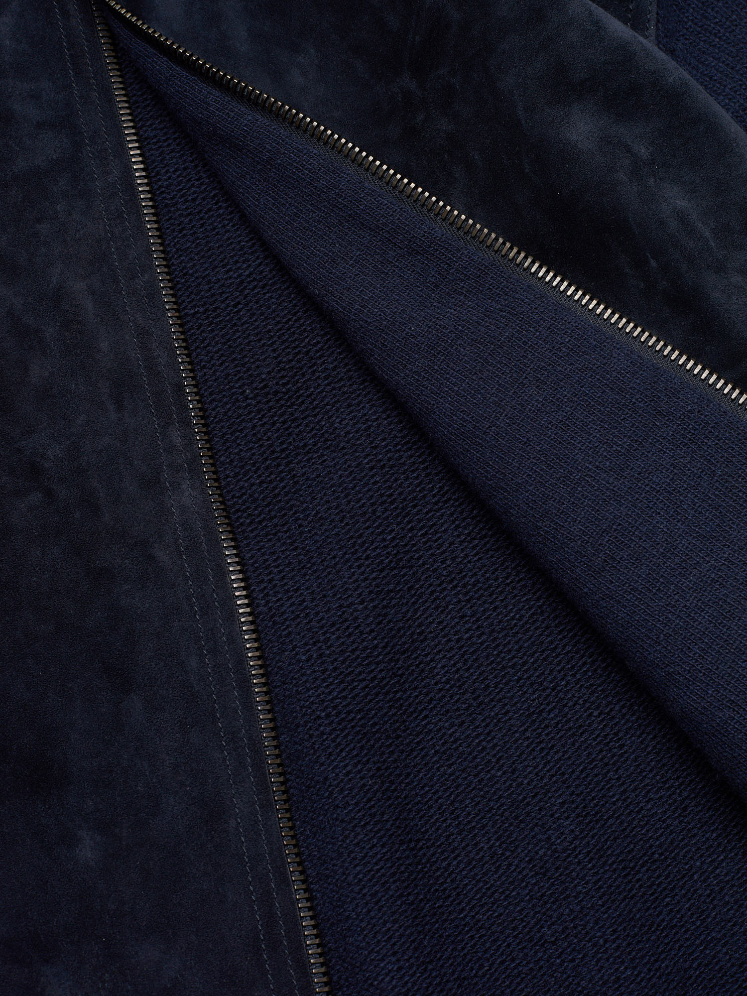 BERLUTI Paris Navy Wool-Cashmere Suede Front Blouson Leather Bomber NEW