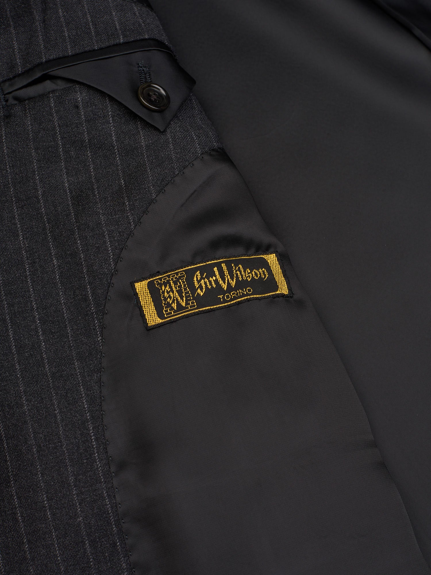 Sir Wilson Torino Dark Gray Striped Wool–Cashmere Business Suit