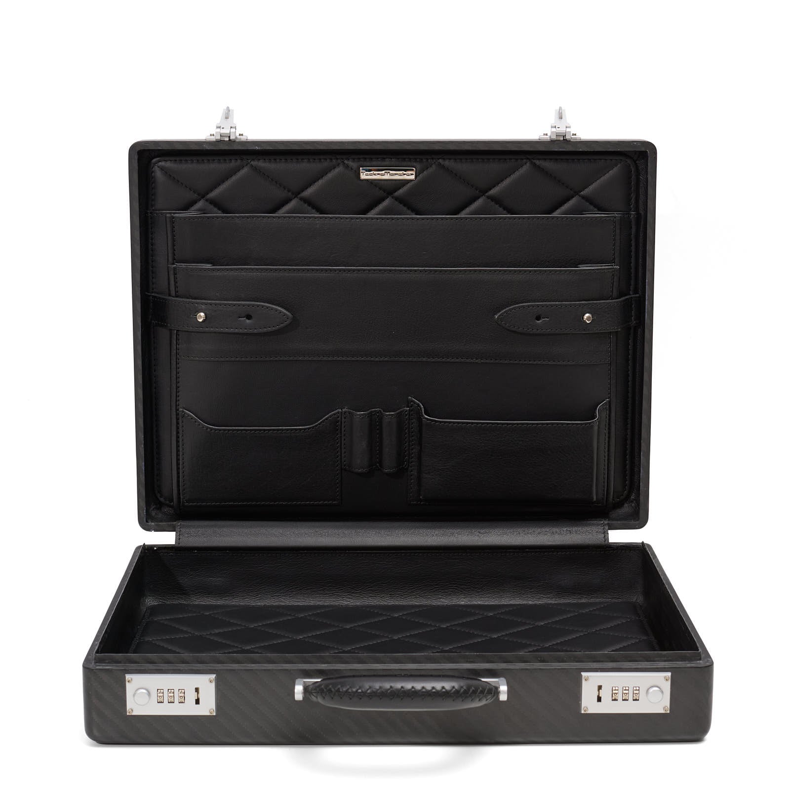 TECKNOMONSTER Cavok Opaque Black Carbon Fiber Document Case NEW
