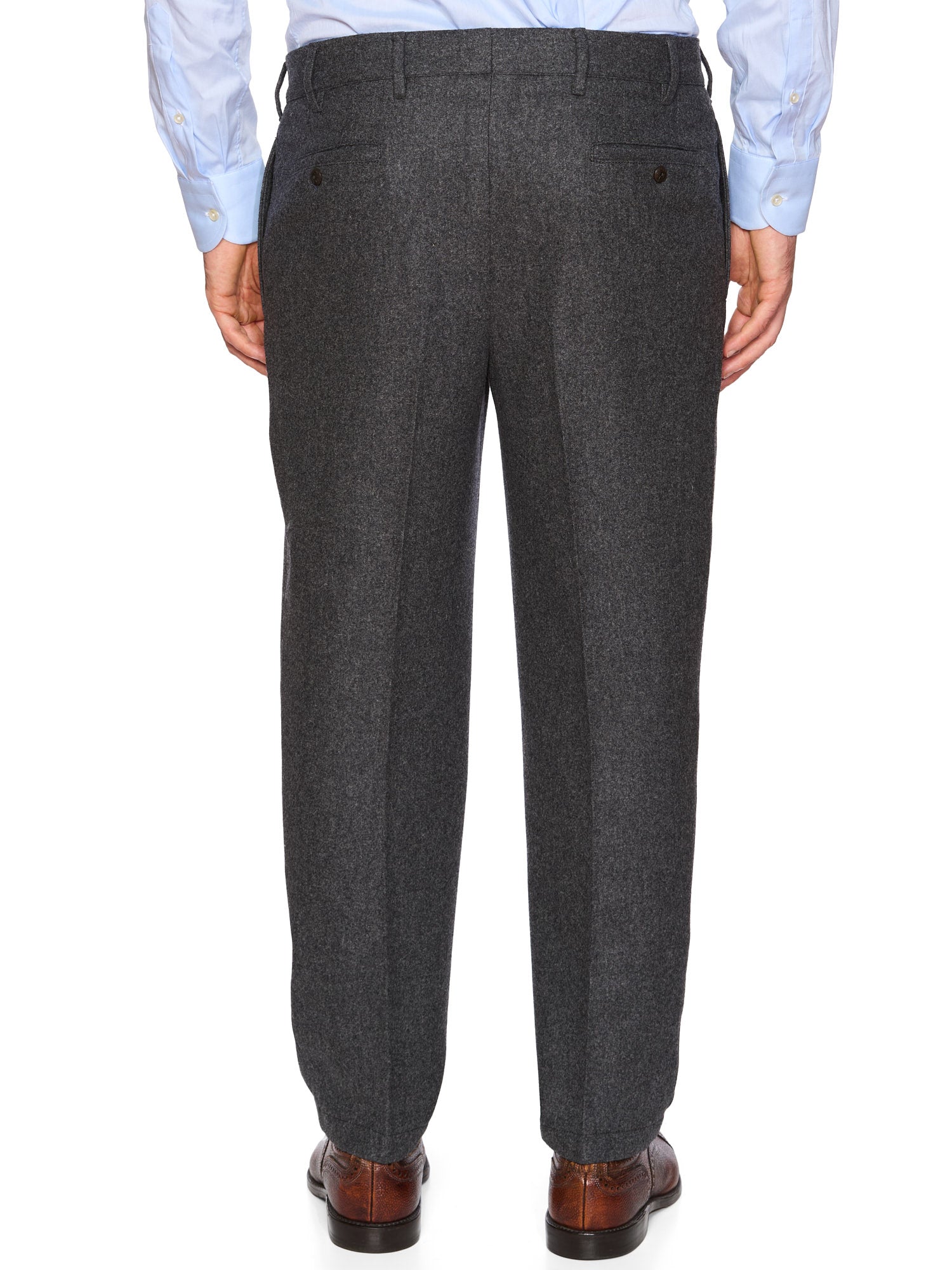 THE GIGI Gray Flannel Wool Dress Pants EU 48 NEW US 32