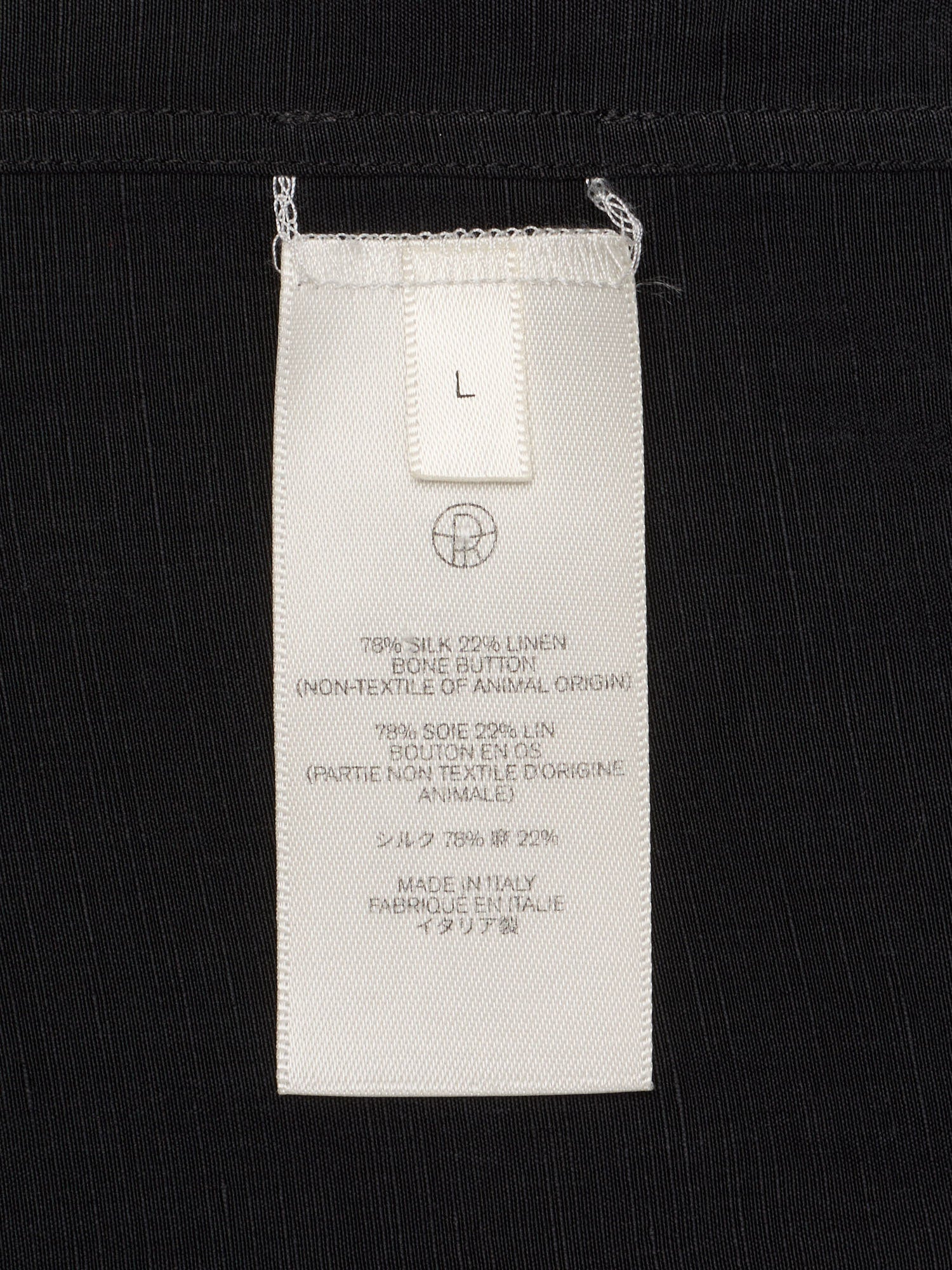 THE ROW Black Silk-Linen Oversized Shirt Size L