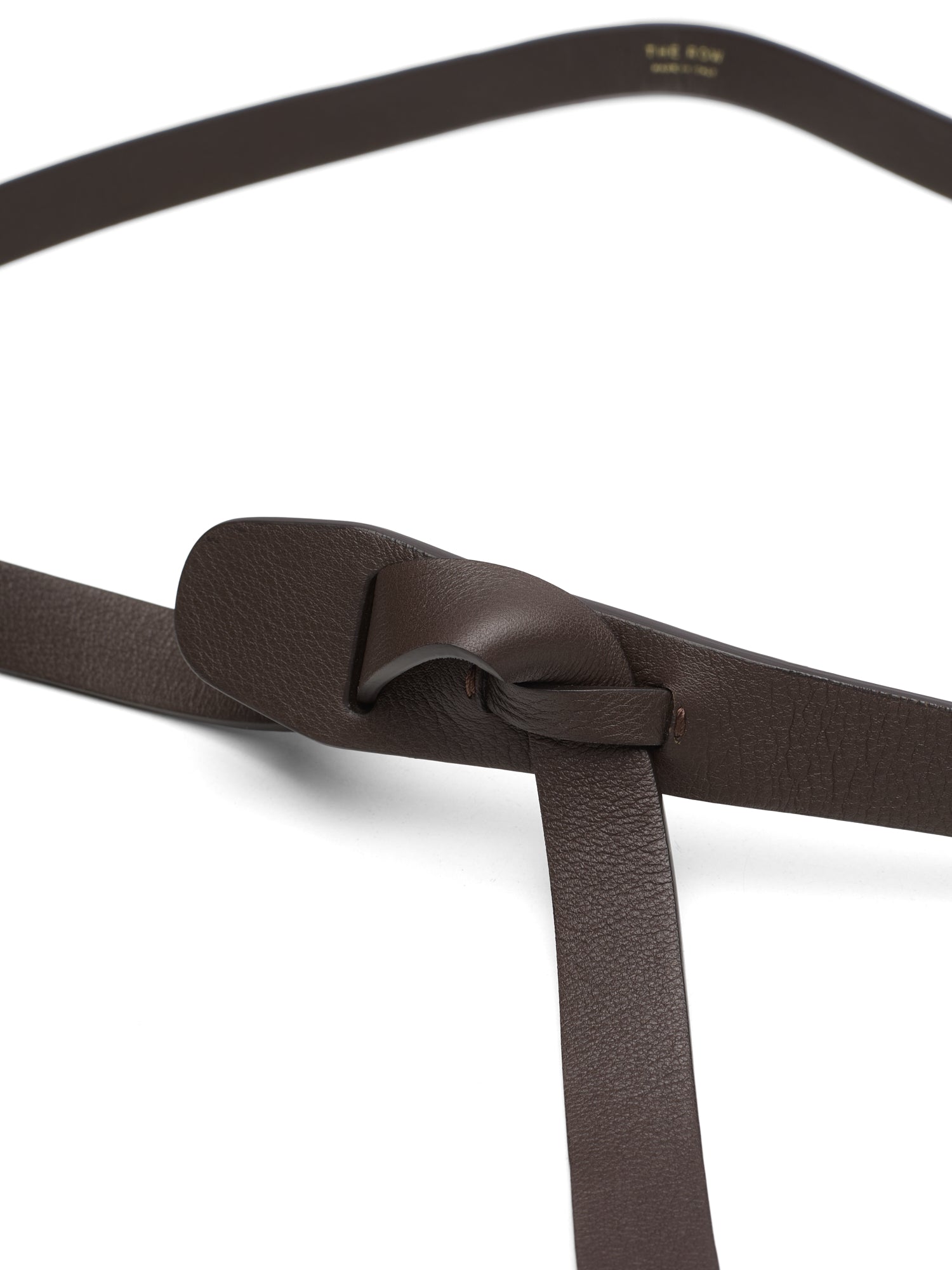 THE ROW Dark Brown Knotted Bovine Leather Belt Size L NEW